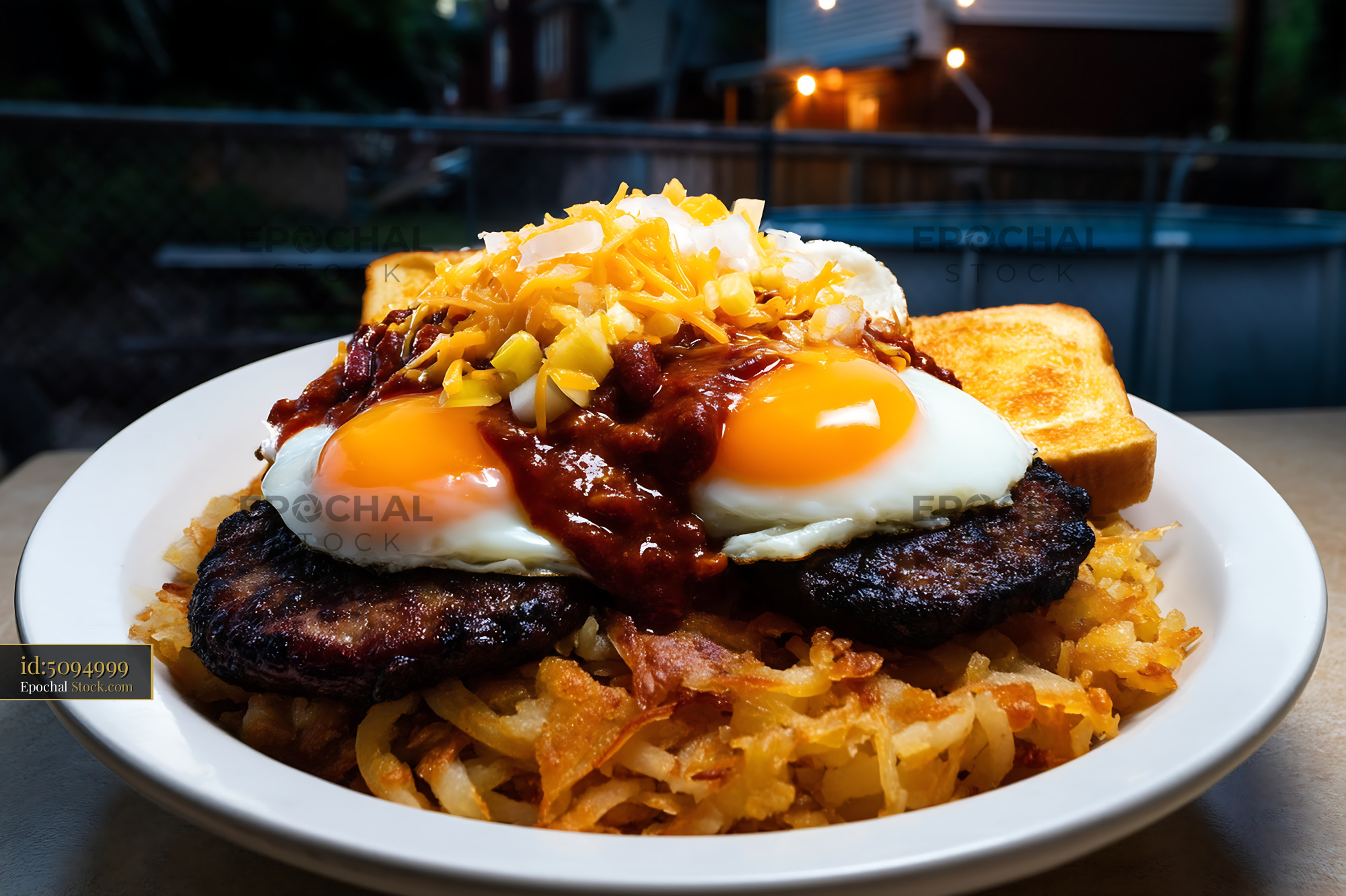 St. Louis Slinger with Crispy Hash Browns - stock photo