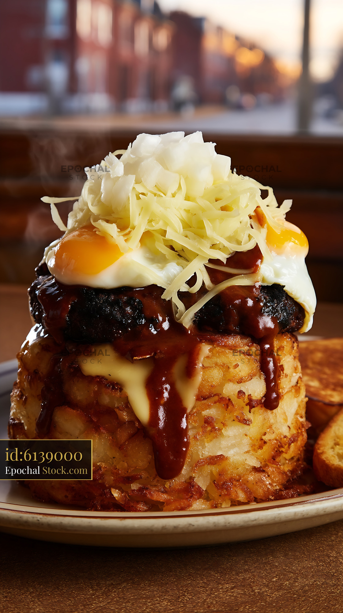 St. Louis Slinger Breakfast with Gravy - stock photo