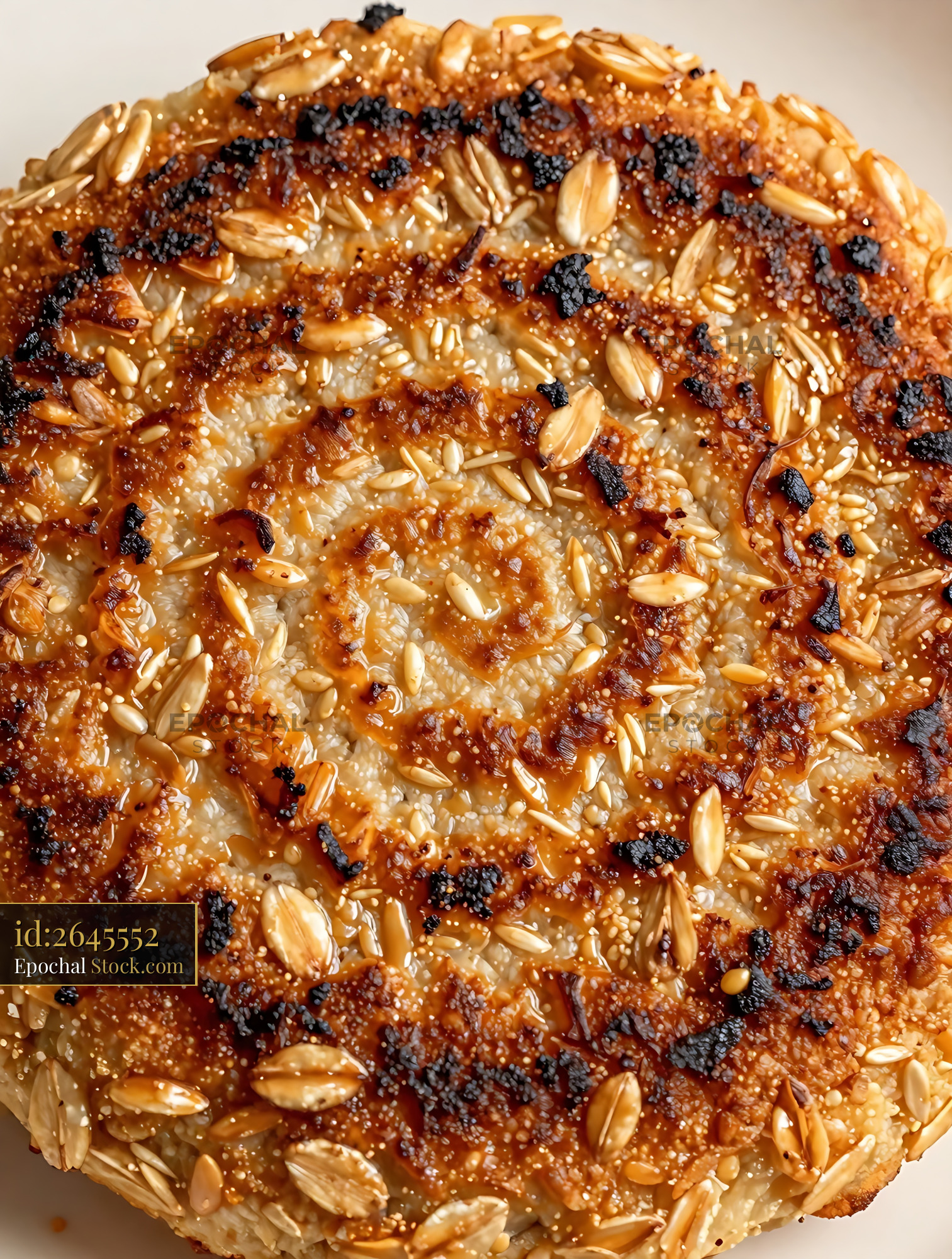 Golden Goetta Breakfast Meat Sesame Crust - stock photo