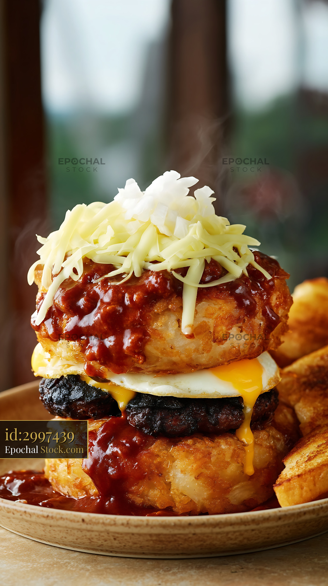 St. Louis Slinger Donut Bun Burger - stock photo