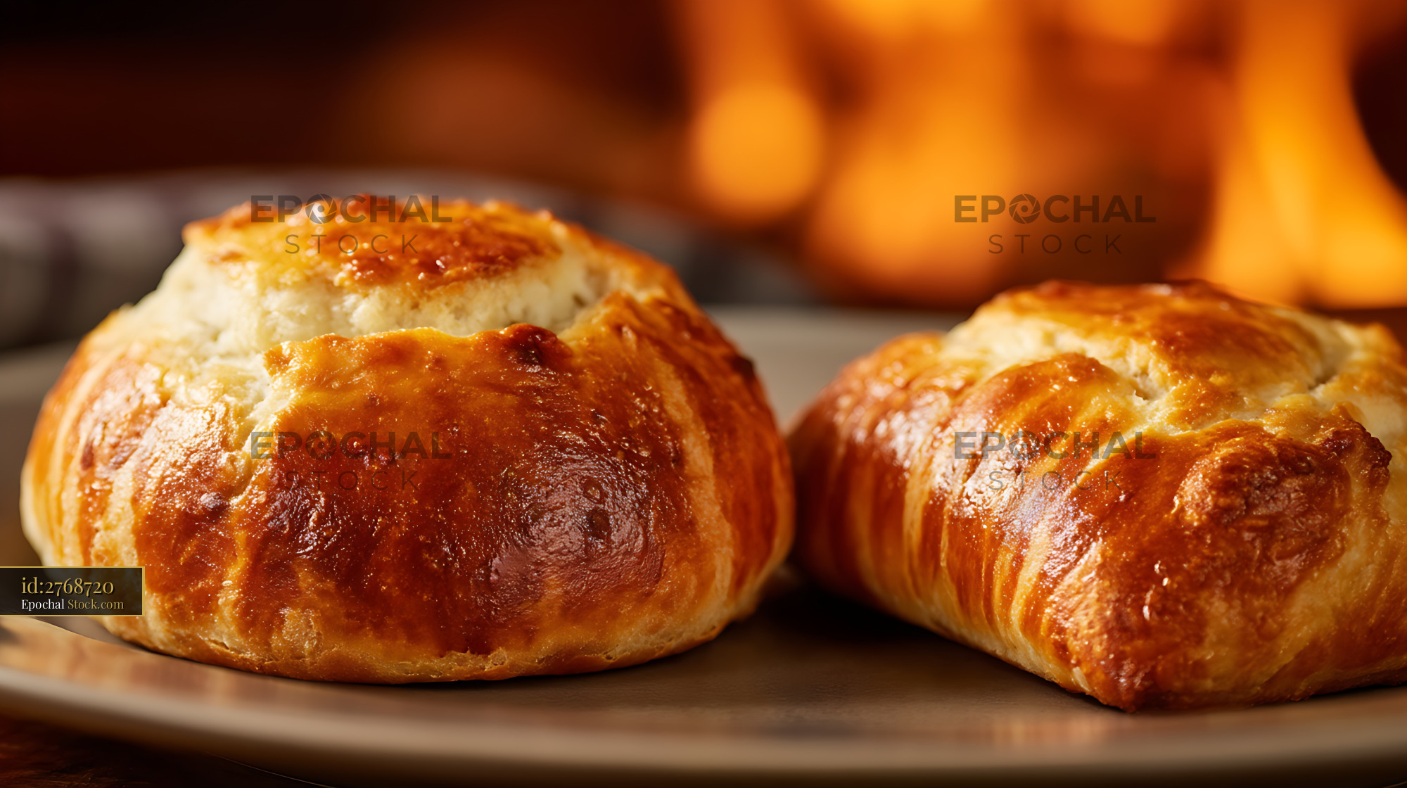 Bierocks Fresh Baked With Golden Crust - stock photo