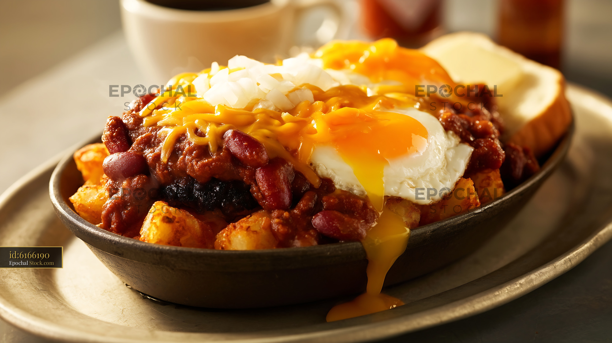 St. Louis Slinger with Egg, Hash Browns, Cheese - stock photo