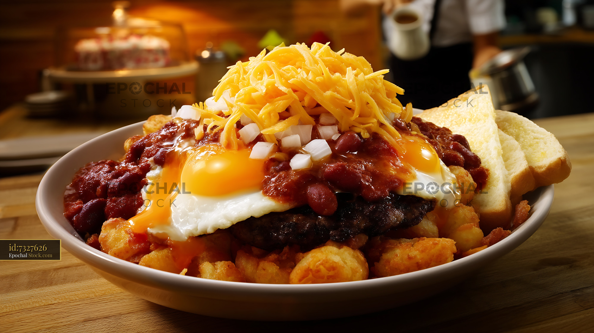 St. Louis Slinger with Egg and Hash Browns - stock photo