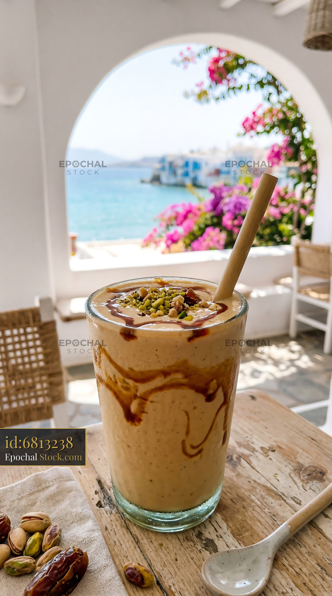 Tahini Date Shake Mediterranean Escape - stock photo