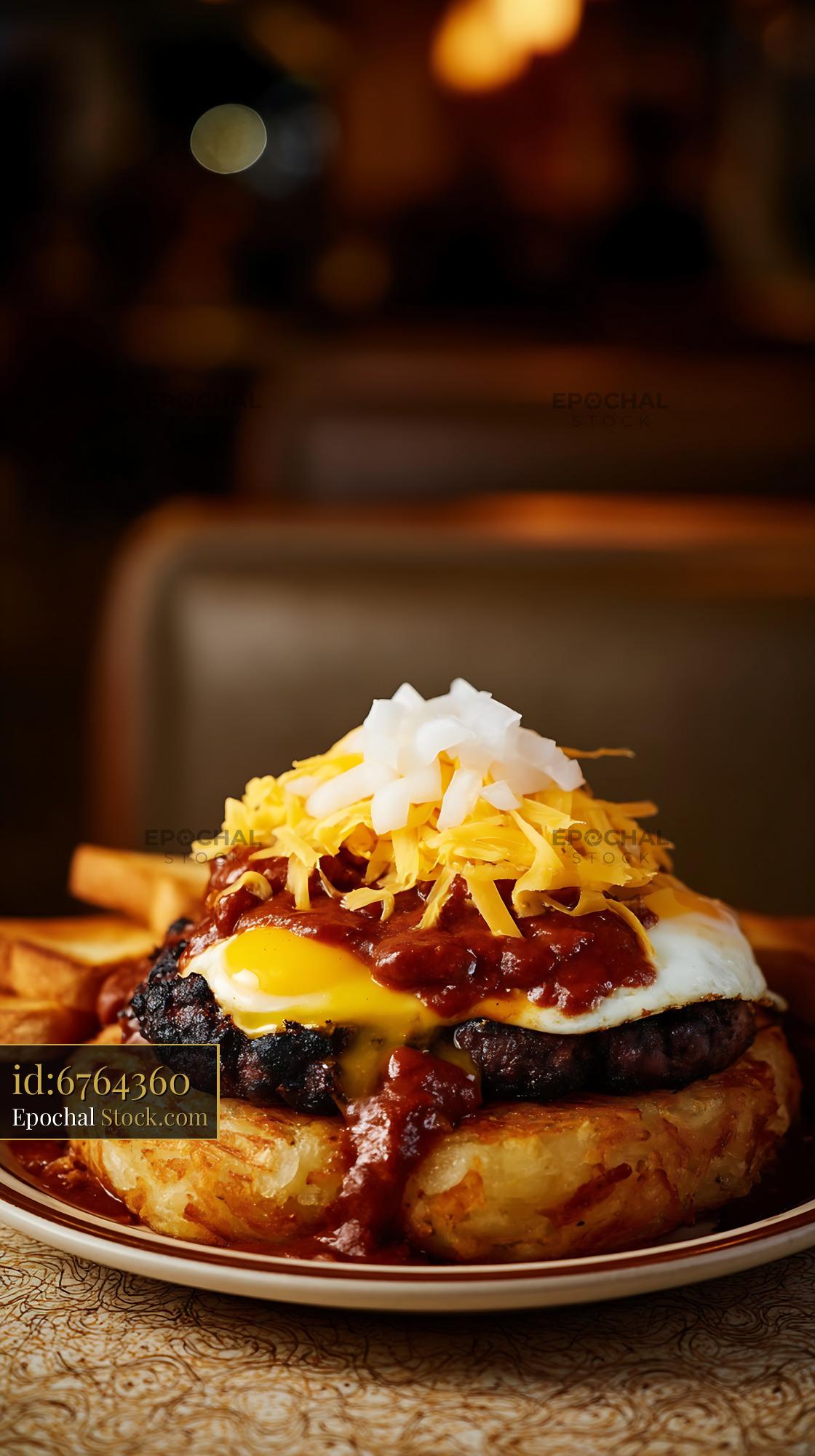 St. Louis Slinger Hash Brown Burger - stock photo