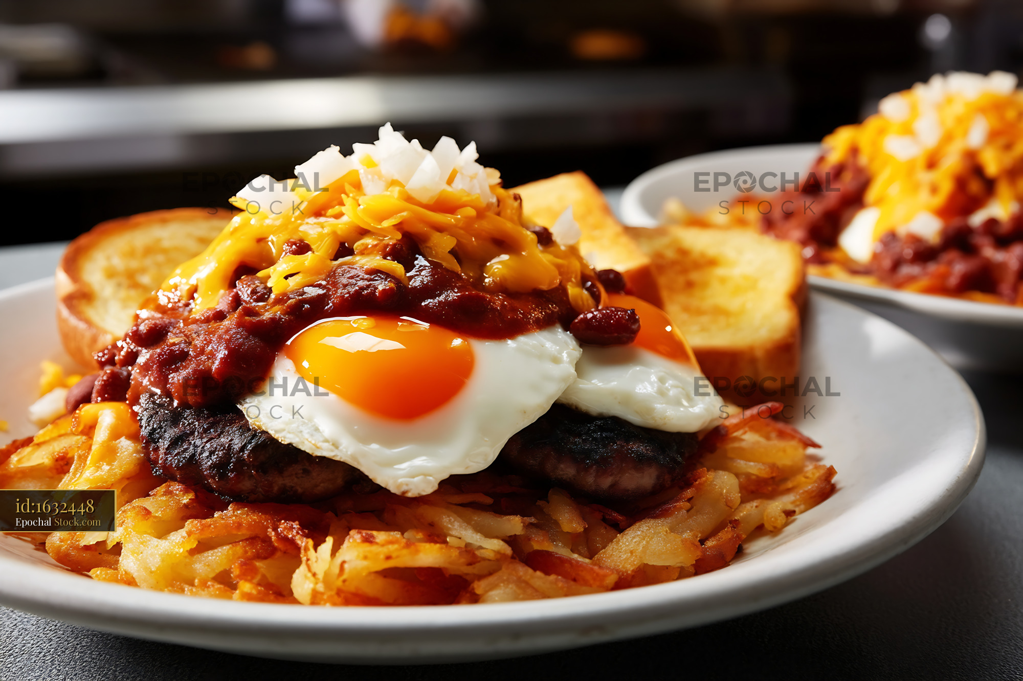 St. Louis Slinger with Egg and Chili Hash - stock photo