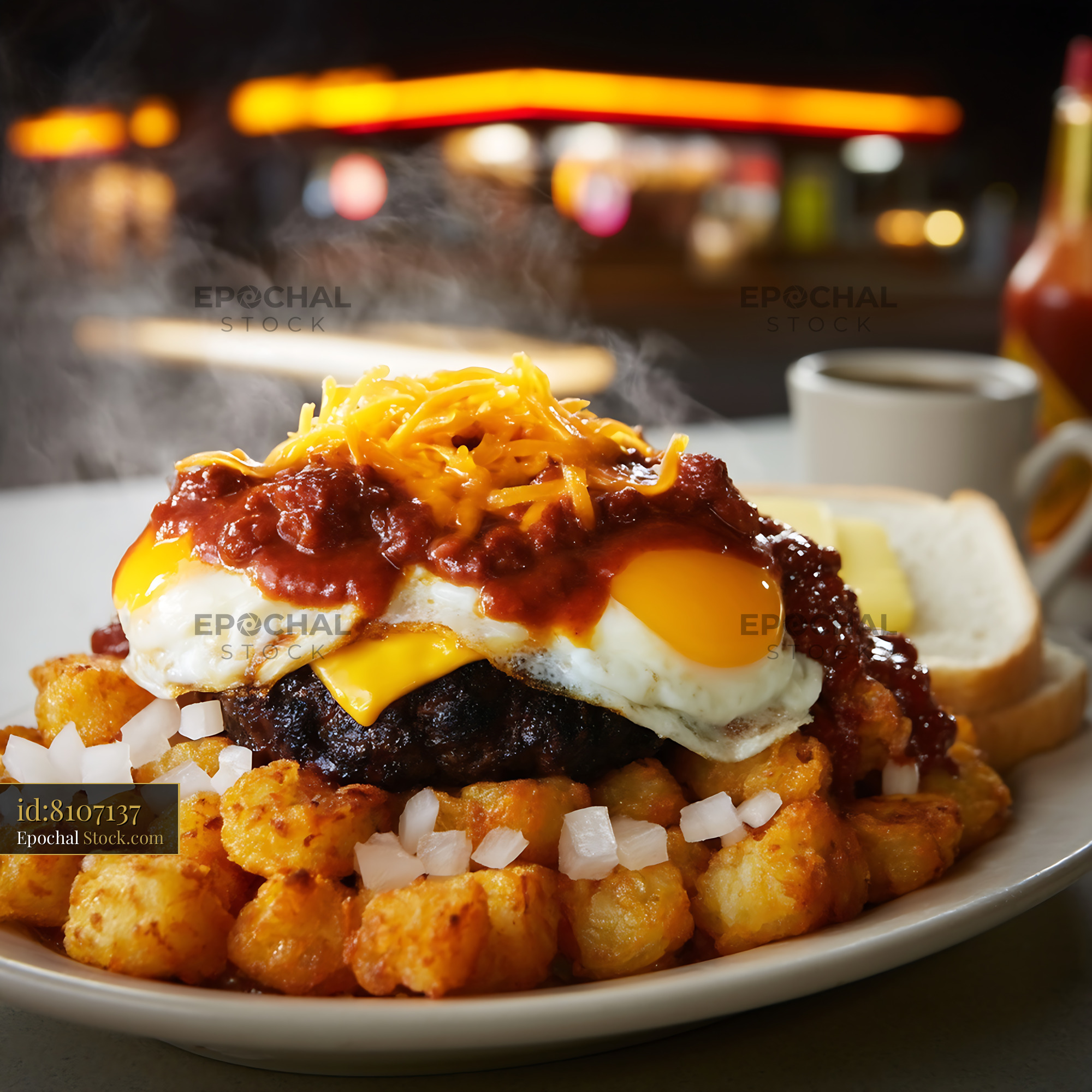 St. Louis Slinger with Eggs and Hash Browns - stock photo