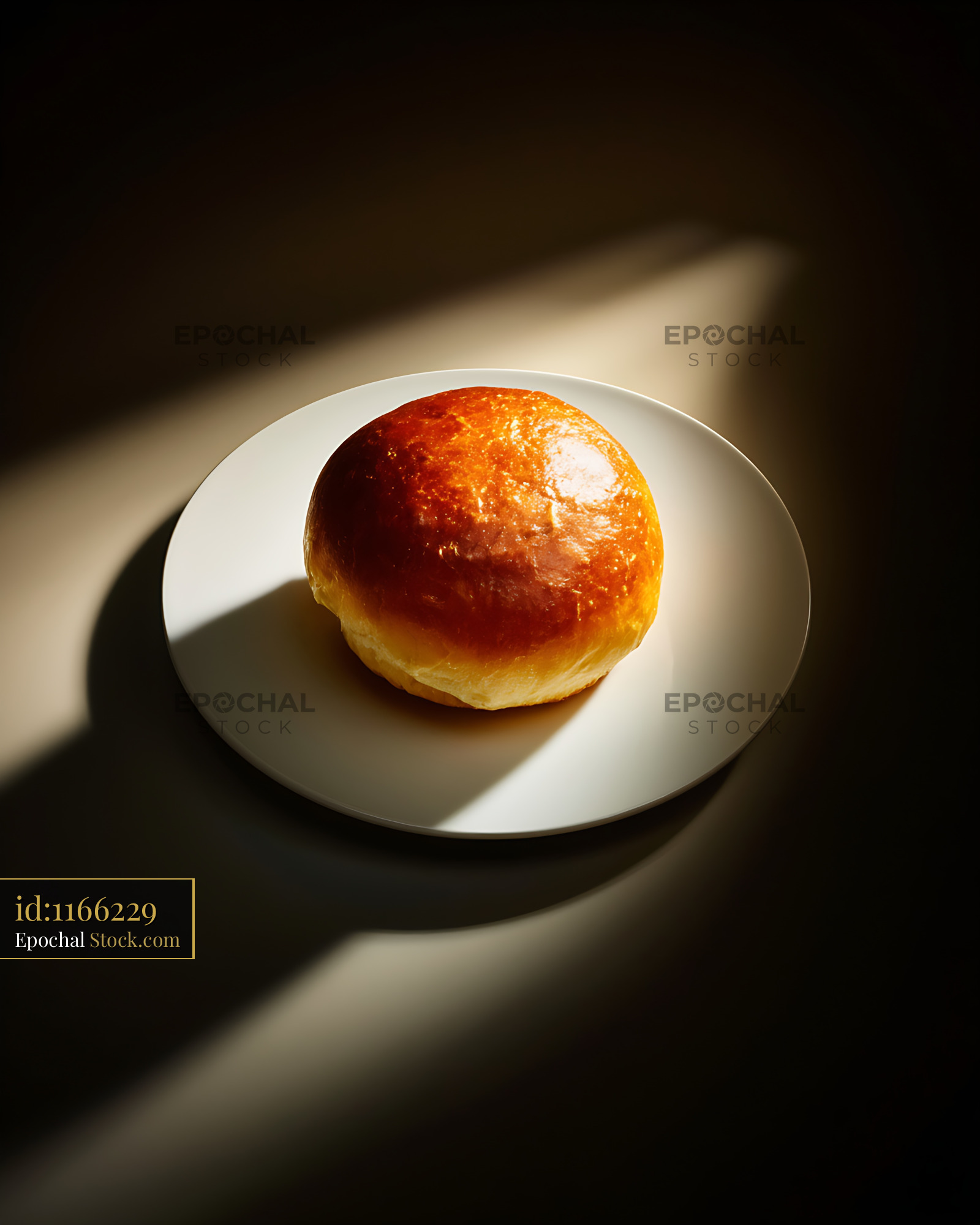 Bierocks Pastry with Golden Crispy Crust on Minimalist White Plate - stock photo