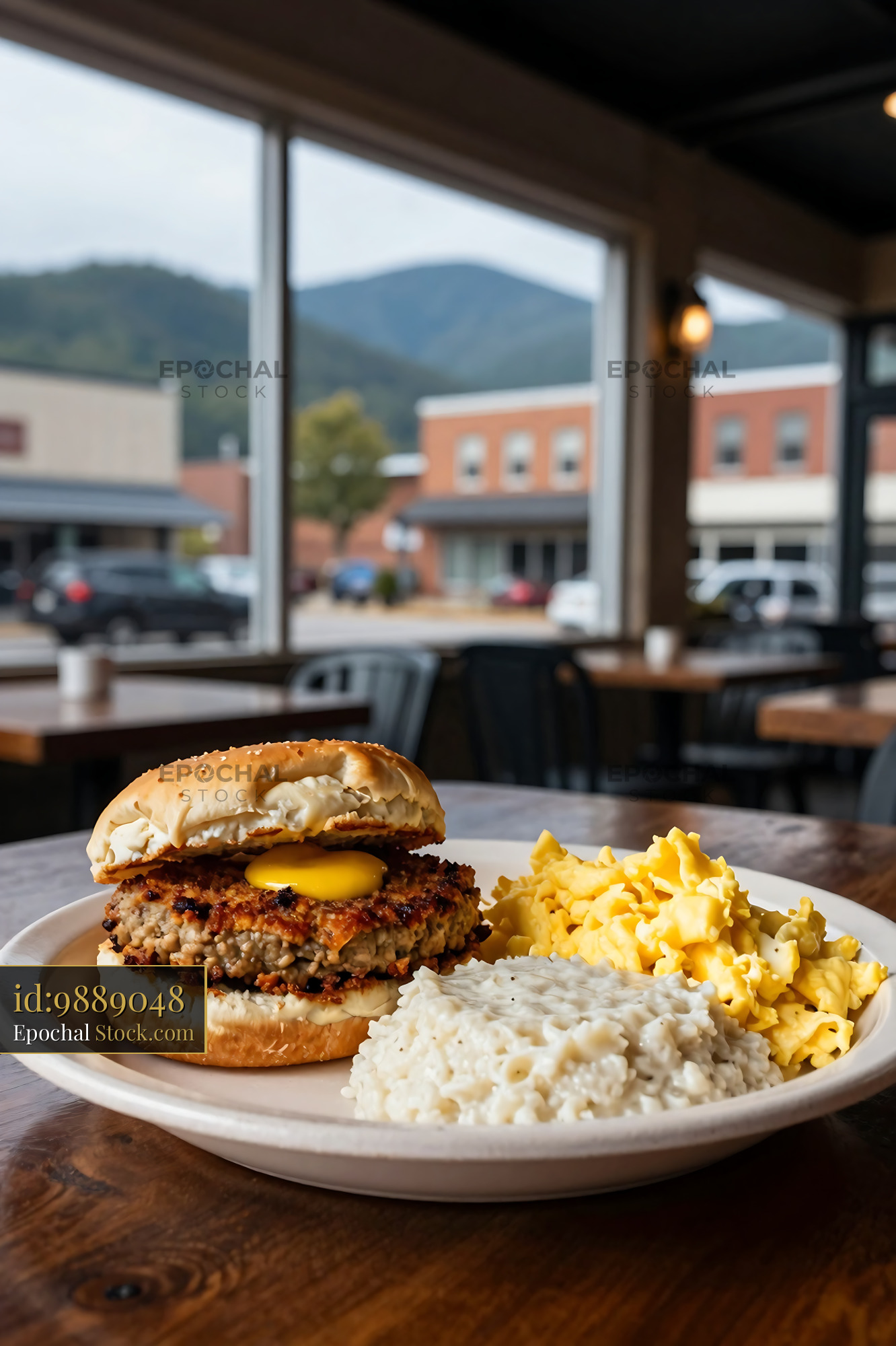 Livermush Sandwich Meal Mountain Town Diner - stock photo