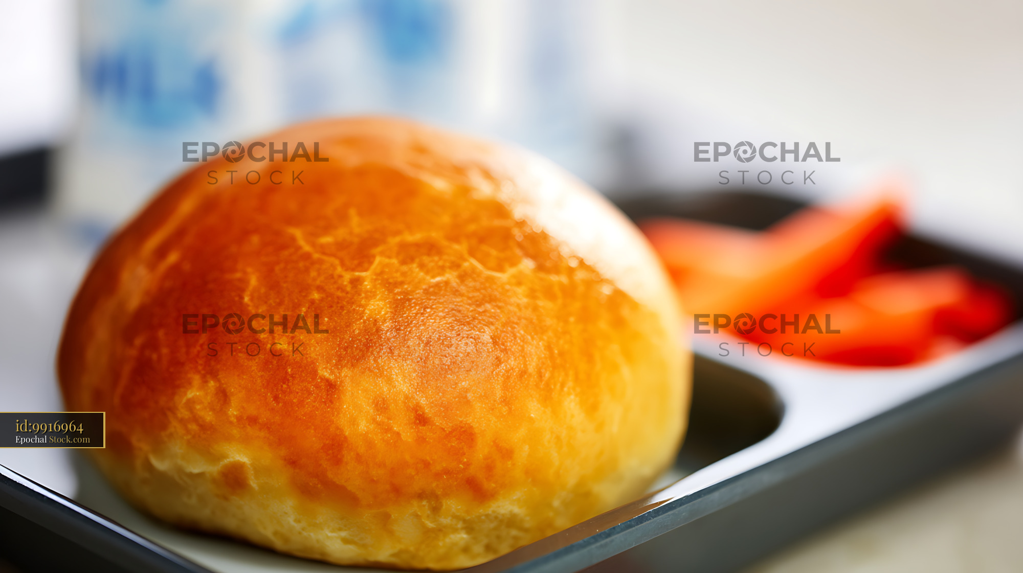 Golden Bierocks Traditional Baked Pastry on Slate Plate - stock photo