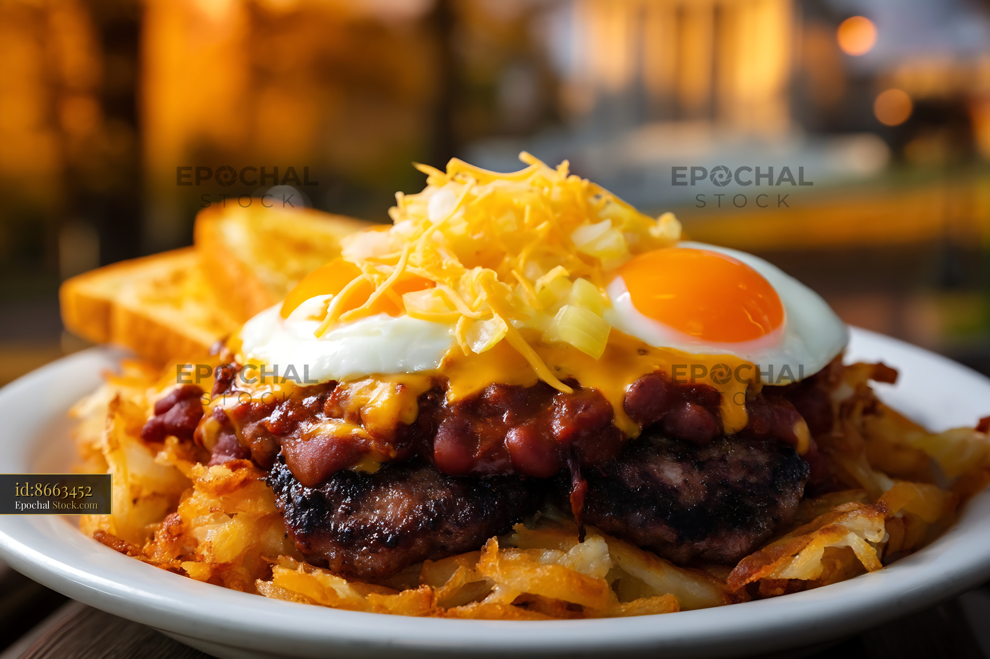 St. Louis Slinger with Crispy Egg and Cheese - stock photo