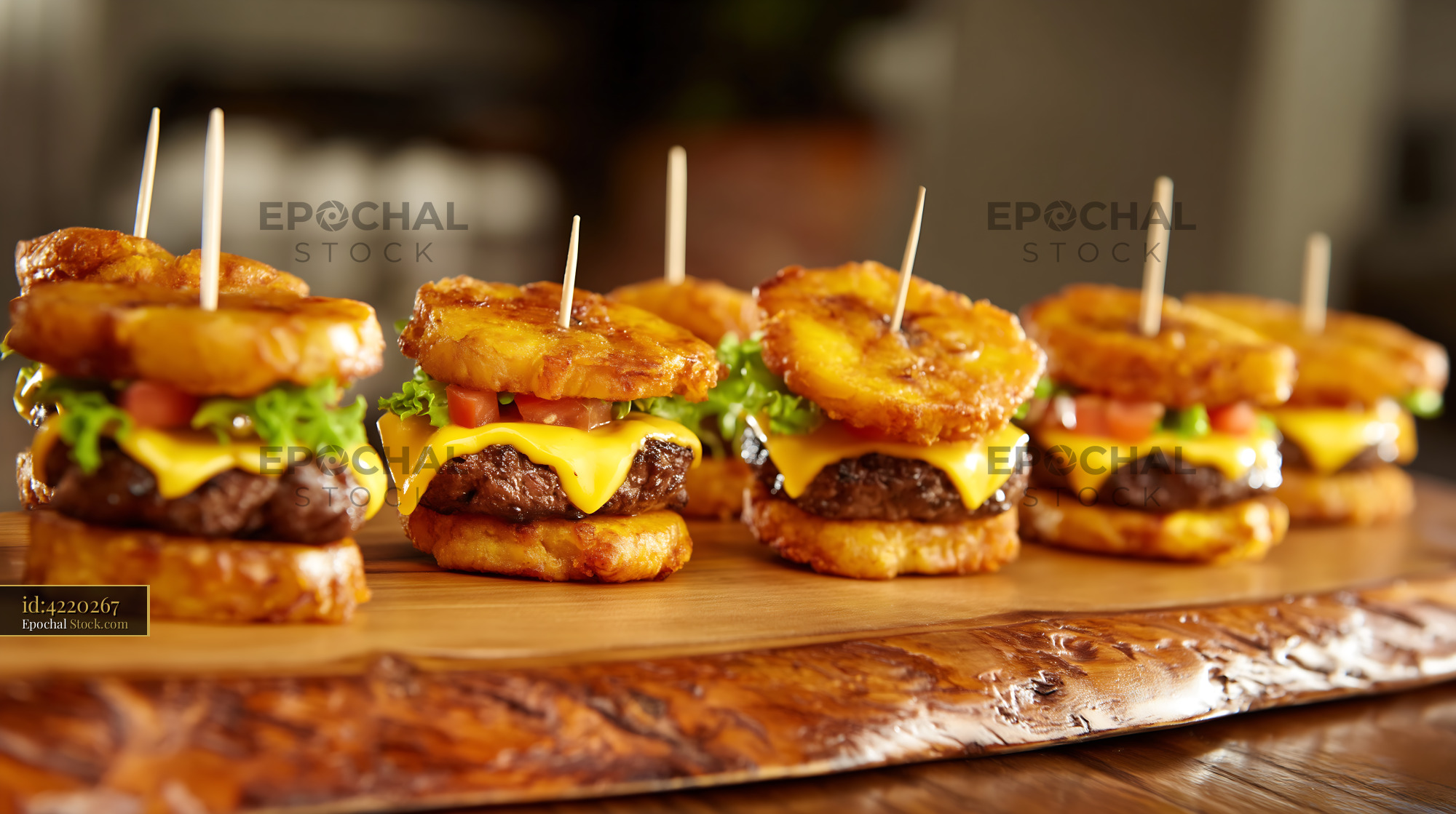 Jibarito Burger Sliders Gourmet Appetizers - stock photo