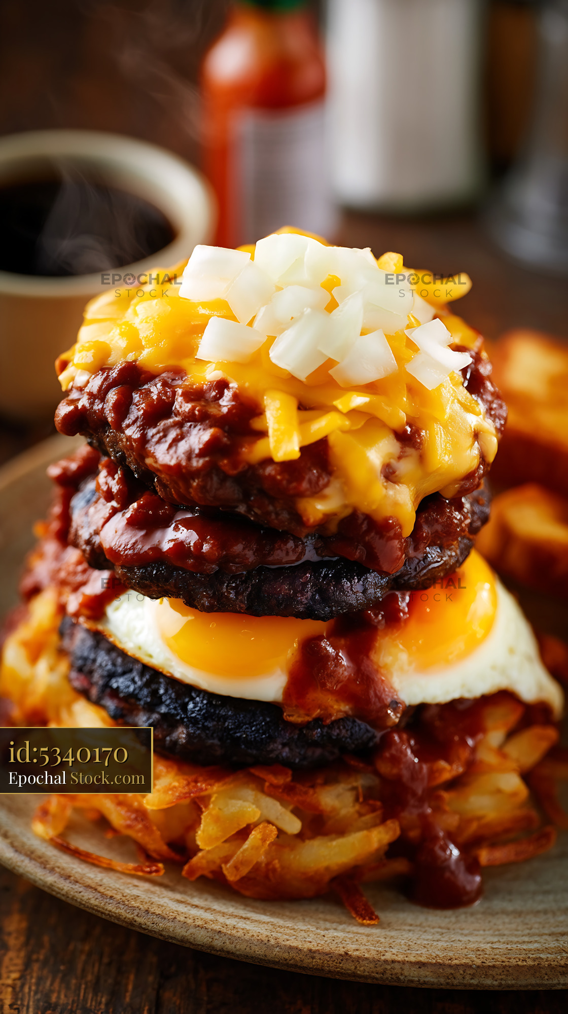 Gourmet St. Louis Slinger with Cheese and Onions - stock photo