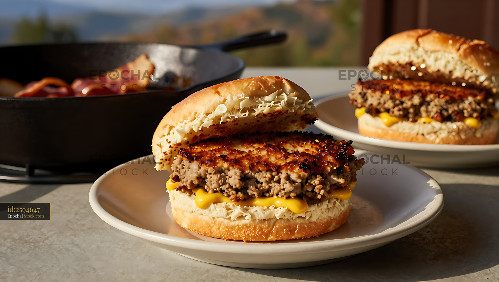 Livermush Sandwich with Coleslaw - stock photo