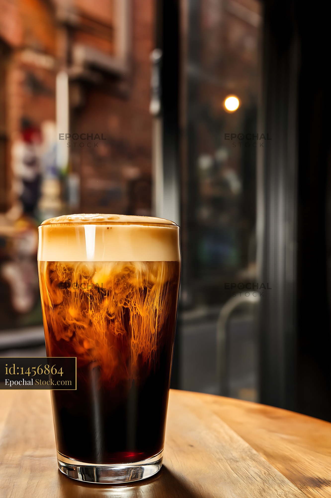 Nitro Caramel Coffee Served at Urban Caf? Table - stock photo