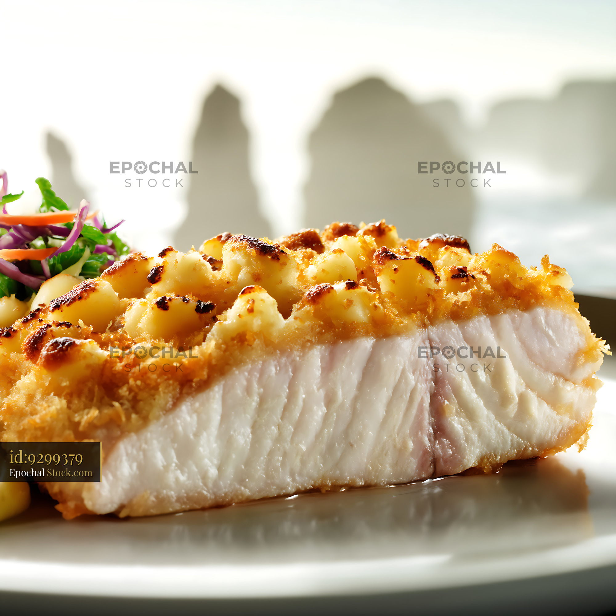 Macadamia Crusted Fish Fillet Fine Dining - stock photo