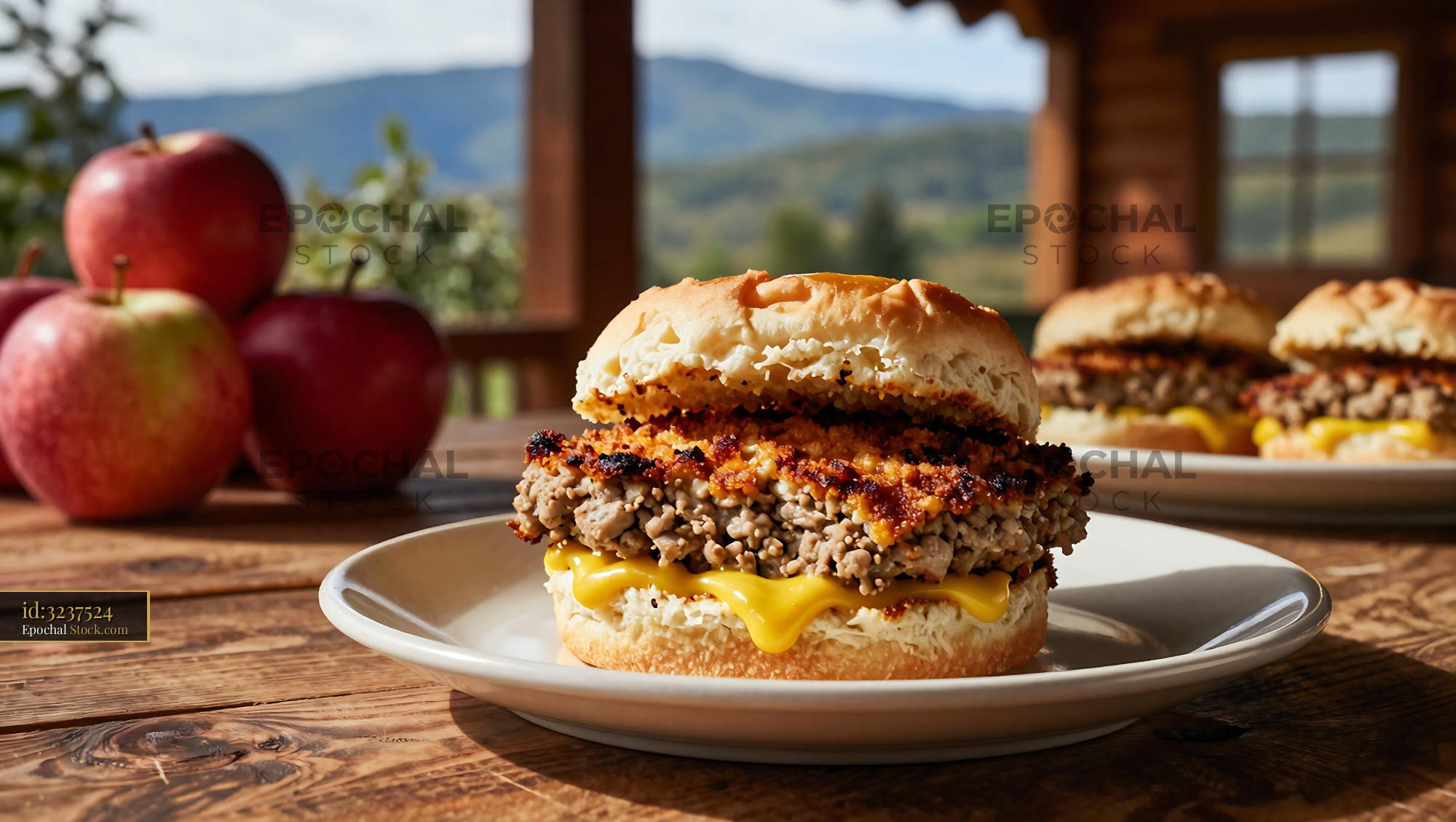 Crispy Livermush Sandwich With Melted Cheese - stock photo