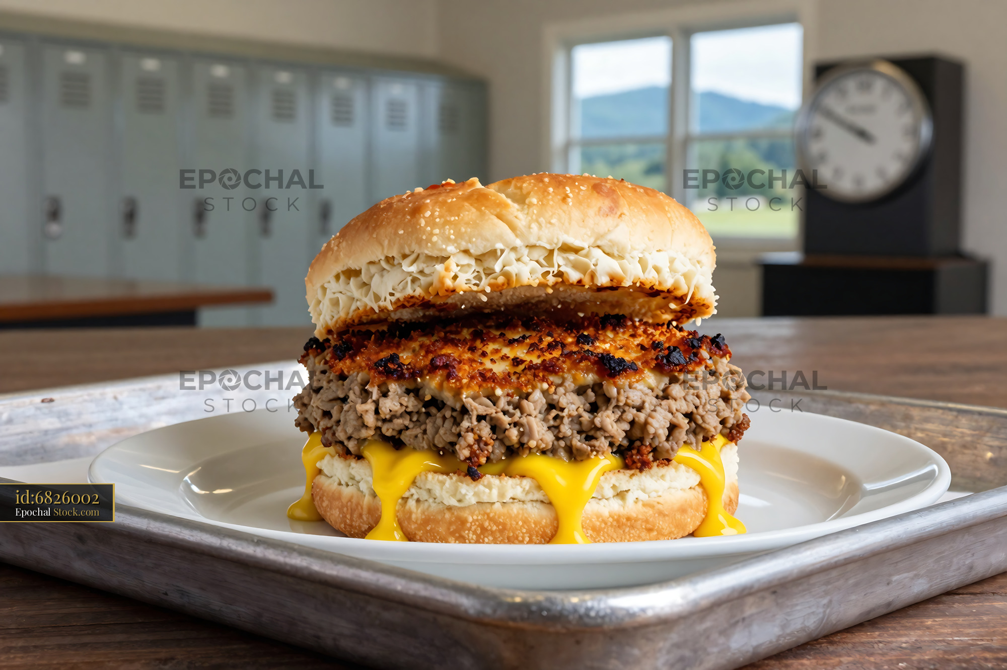 Livermush Sandwich with Melted Cheese - stock photo