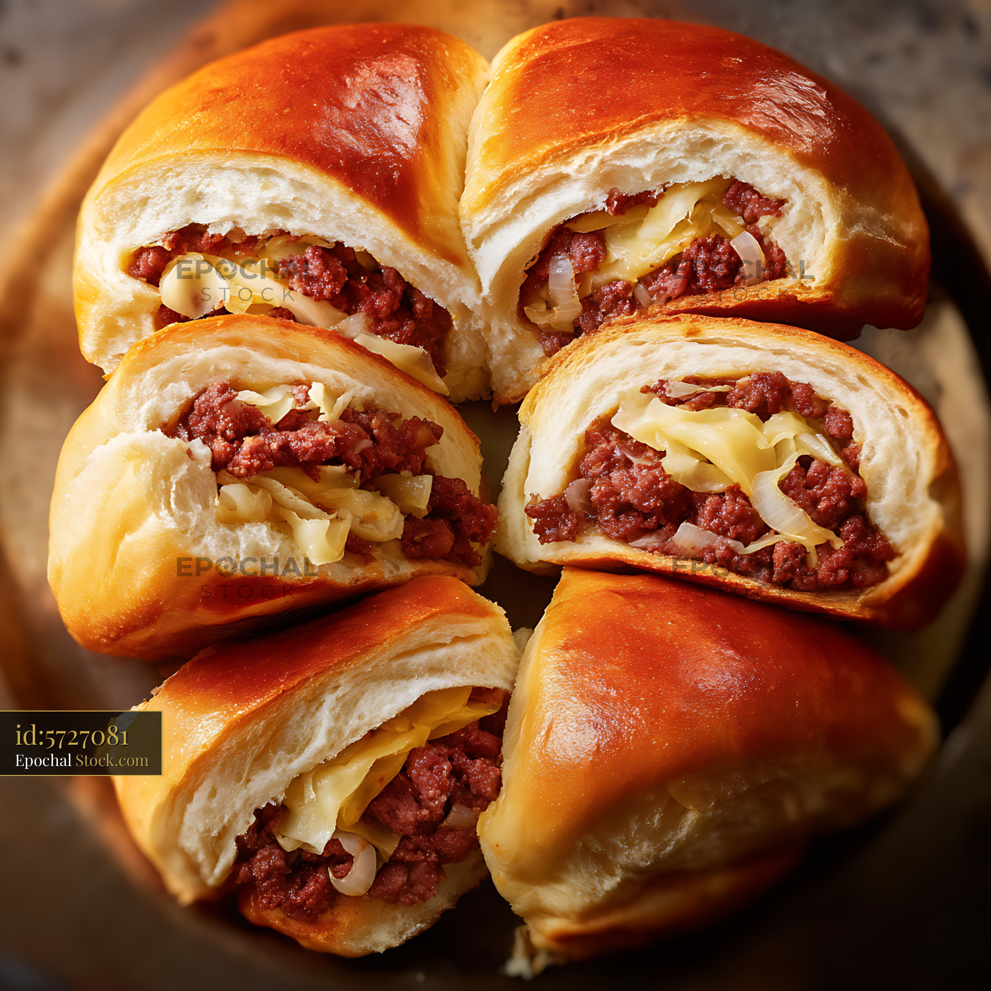 Gourmet Beef Sliders with Caramelized Onions - stock photo