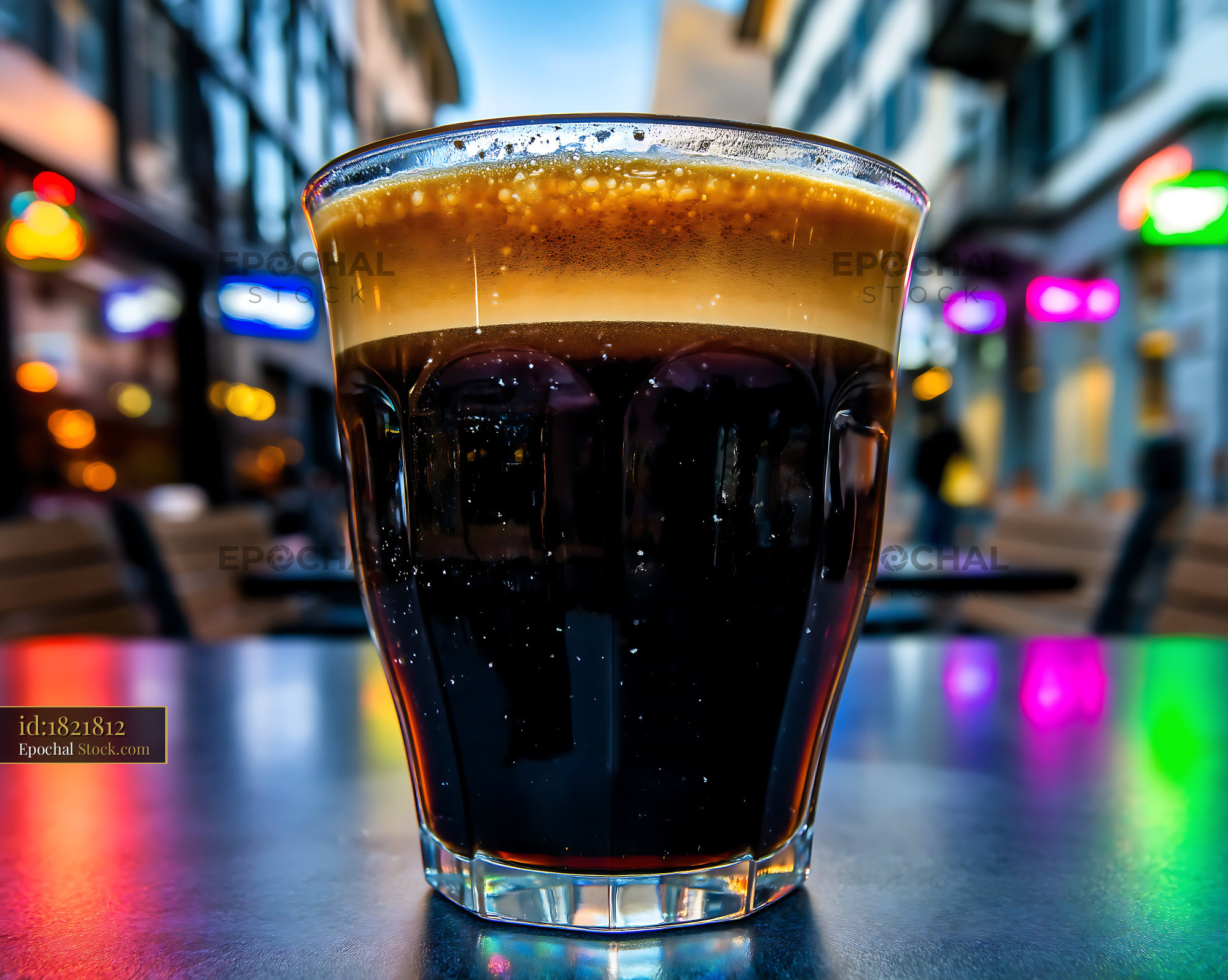 Nitro Caramel Coffee Topped with Creamy Foam - stock photo
