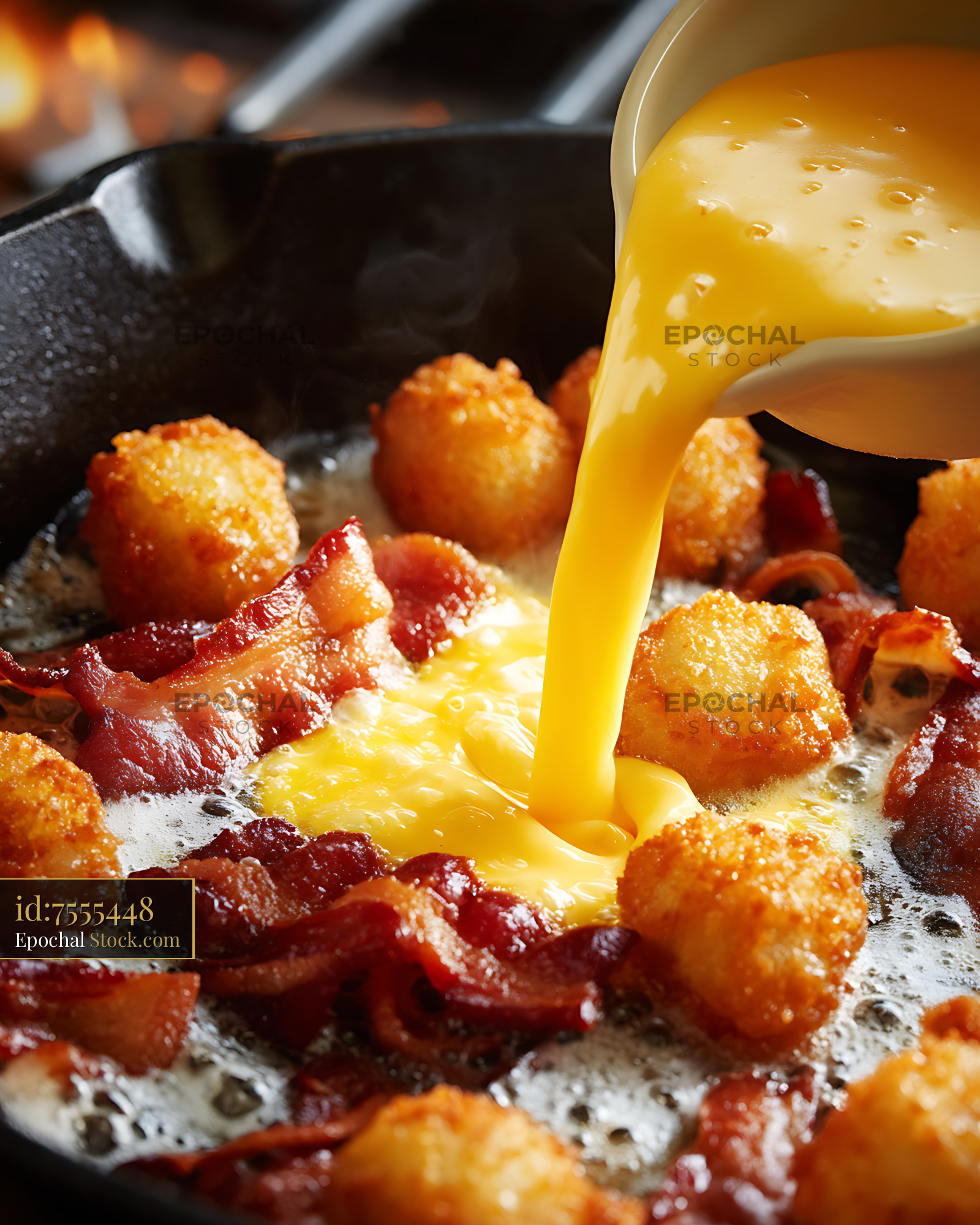 Crispy Meatballs with Bacon and Caramel Glaze - stock photo