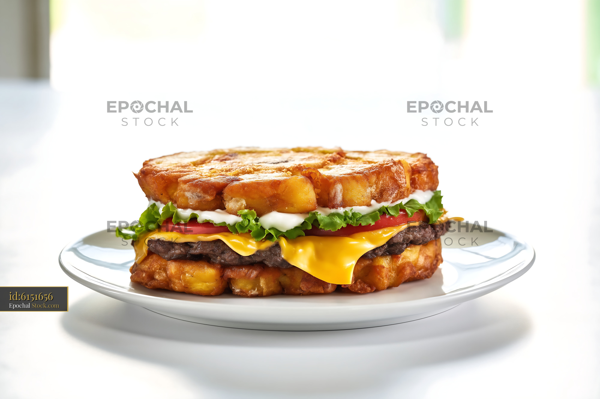 Gourmet Beef Burger on Toasted Brioche Bread - stock photo