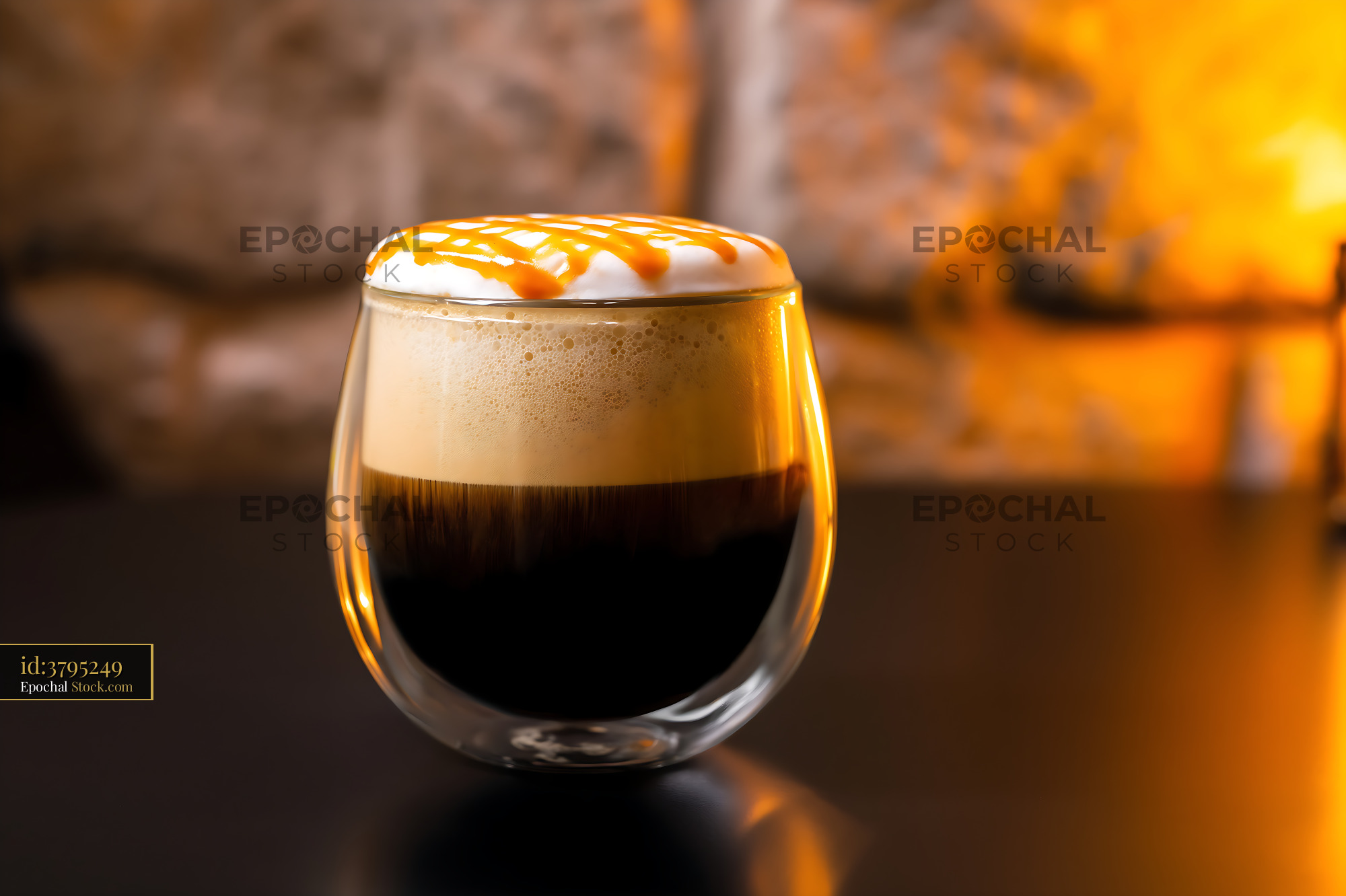 Nitro Caramel Coffee Specialty Drink - stock photo