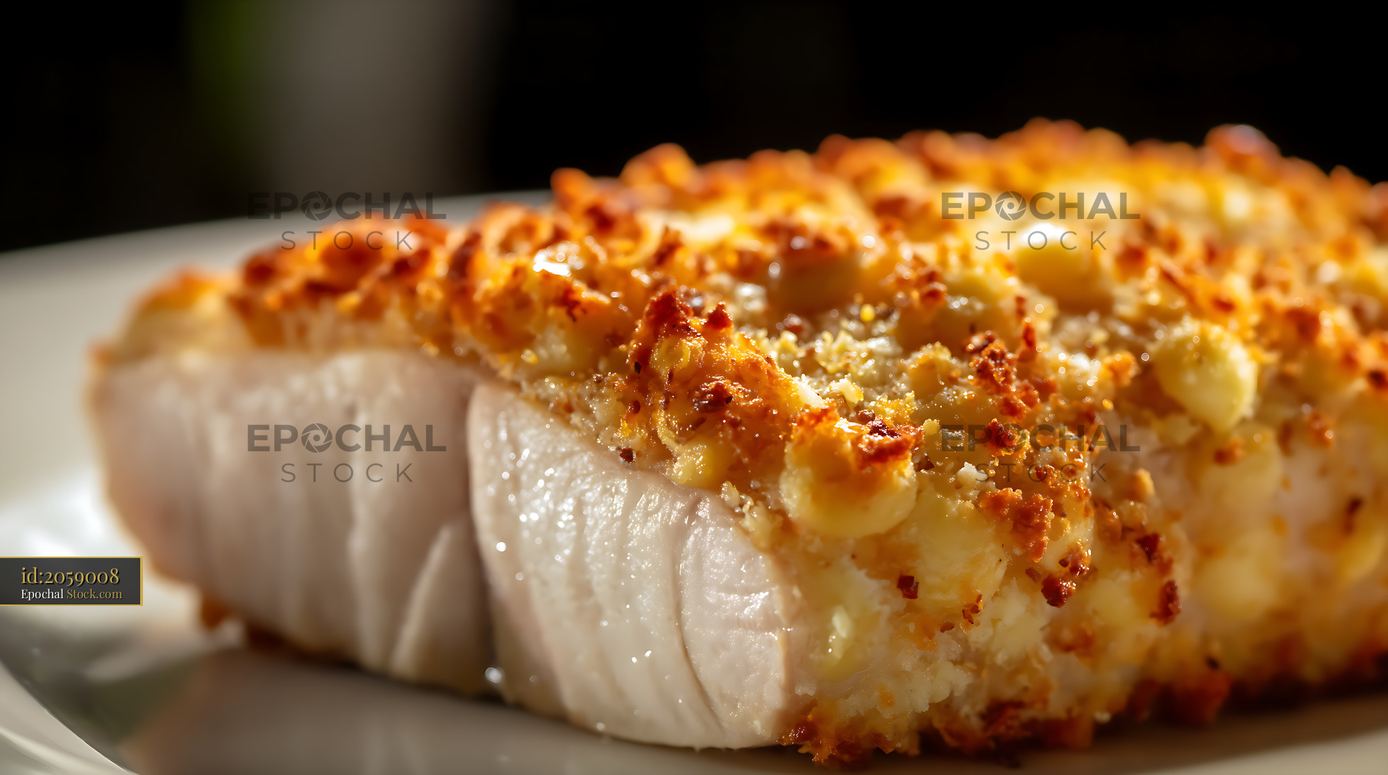 Seared Scallop with Golden Panko Crust - stock photo