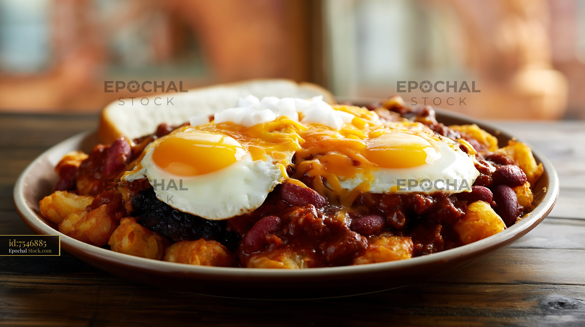 St. Louis Slinger with Fried Eggs & Hash - stock photo