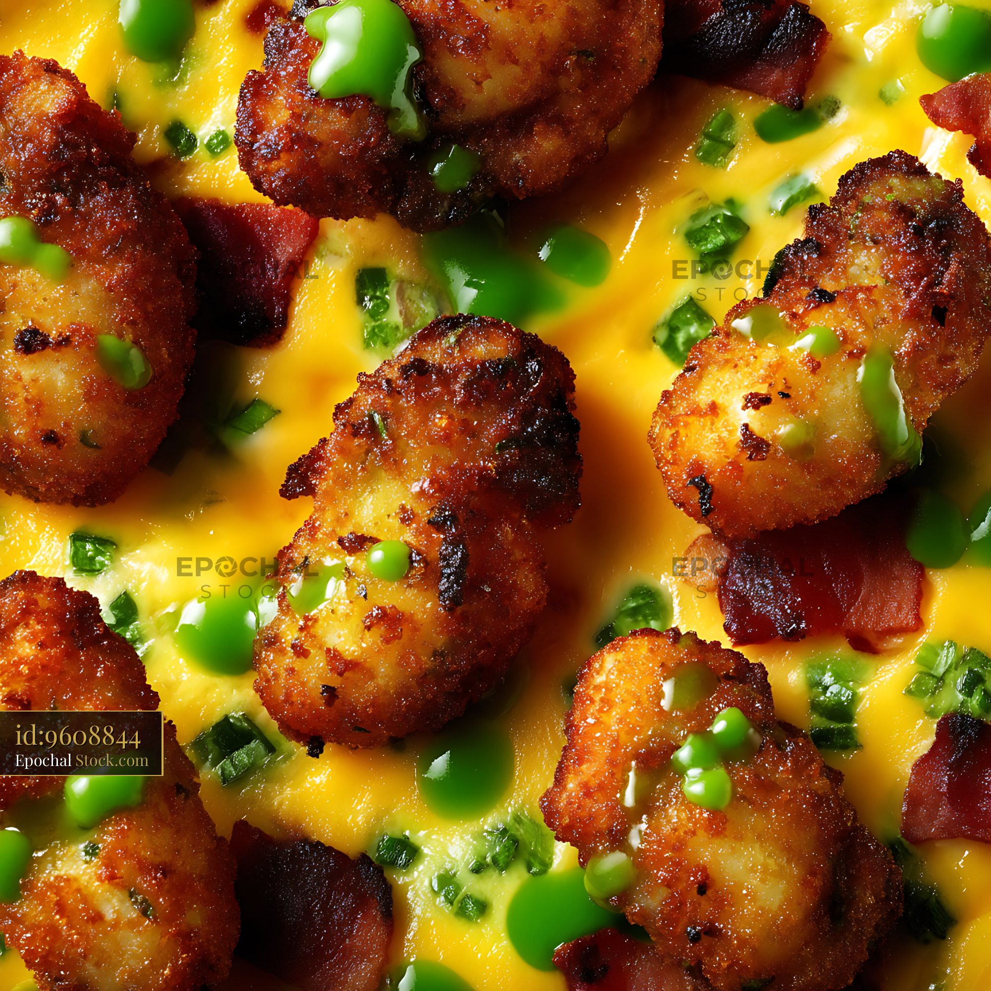 Baked Shrimp and Cheese Appetizer with Bacon - stock photo