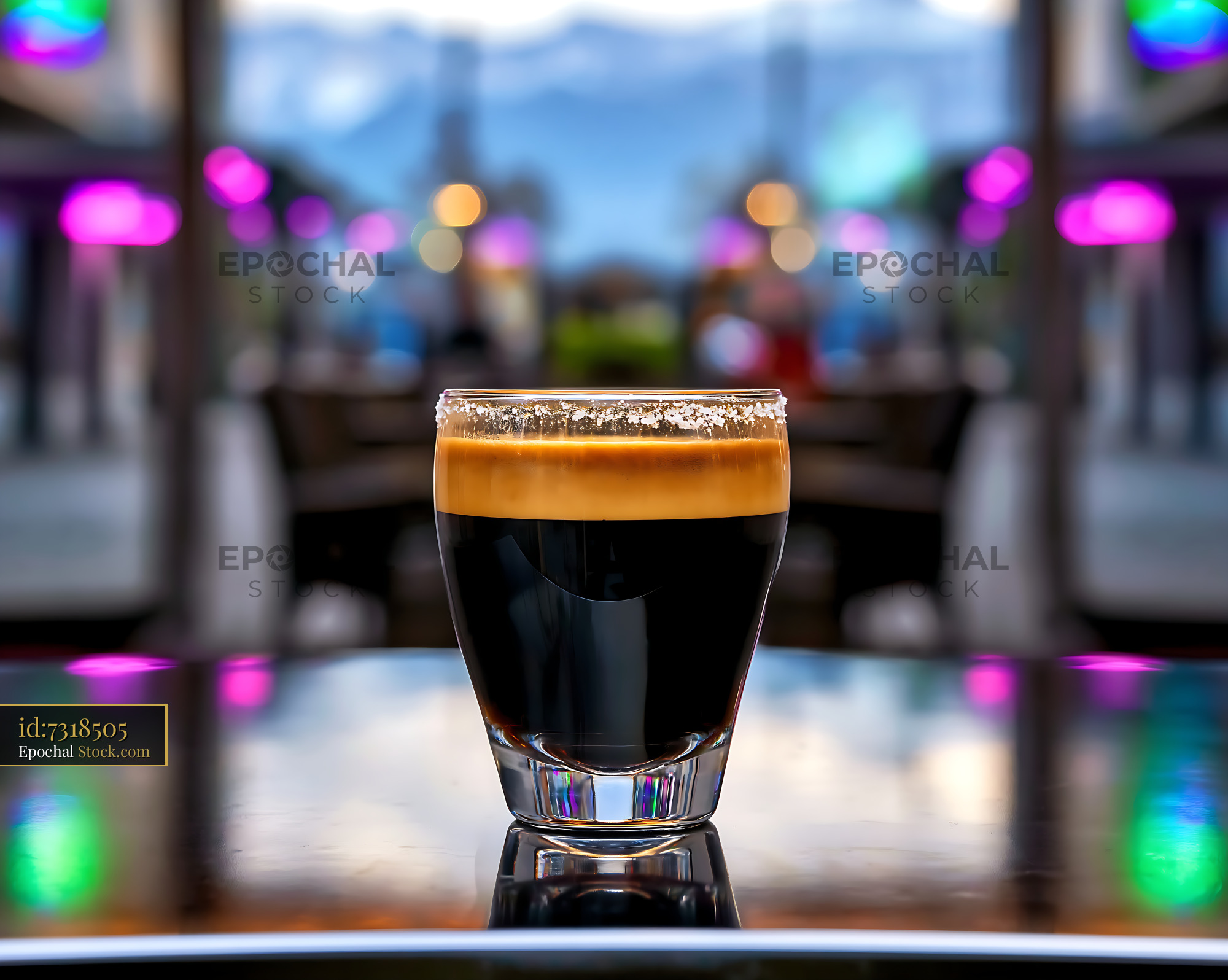 Nitro Caramel Coffee at Modern Bar - stock photo