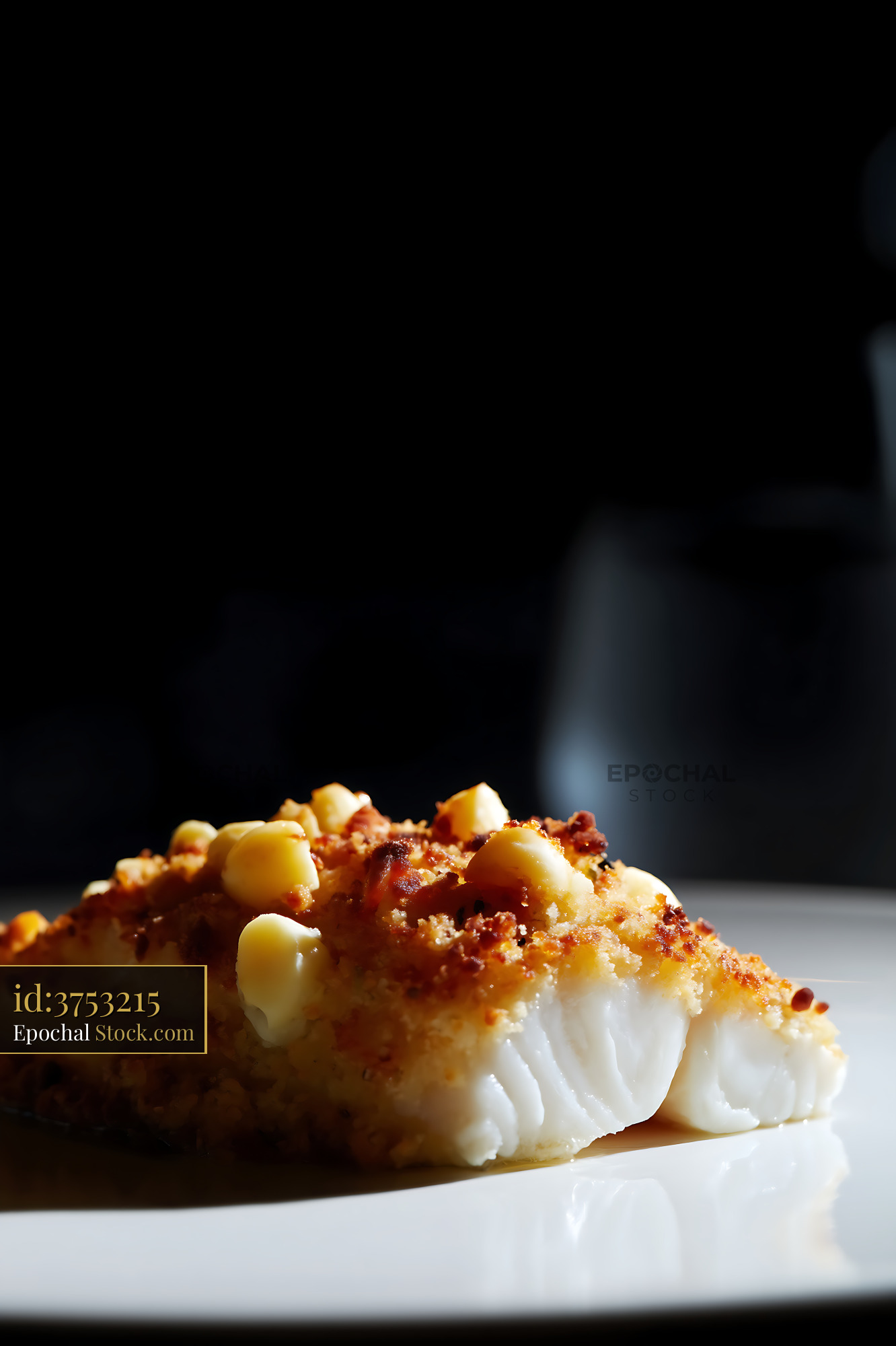 Gourmet White Fish with Crispy Corn Crust - stock photo