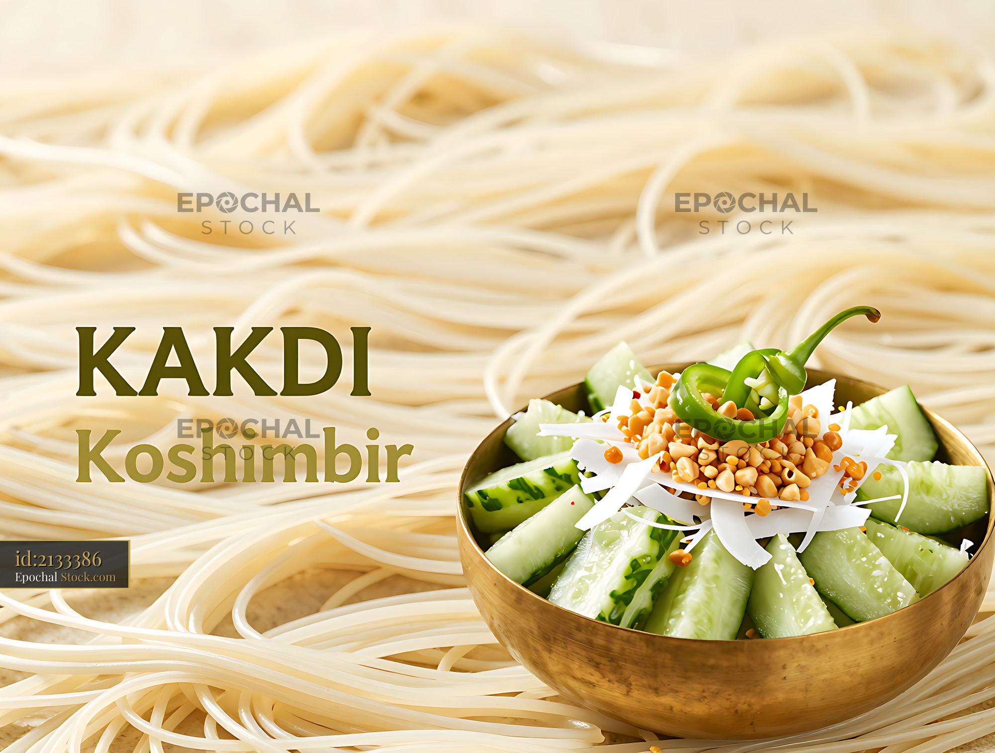 Kakdi Koshimbir Fresh Cucumber Indian Salad - stock photo