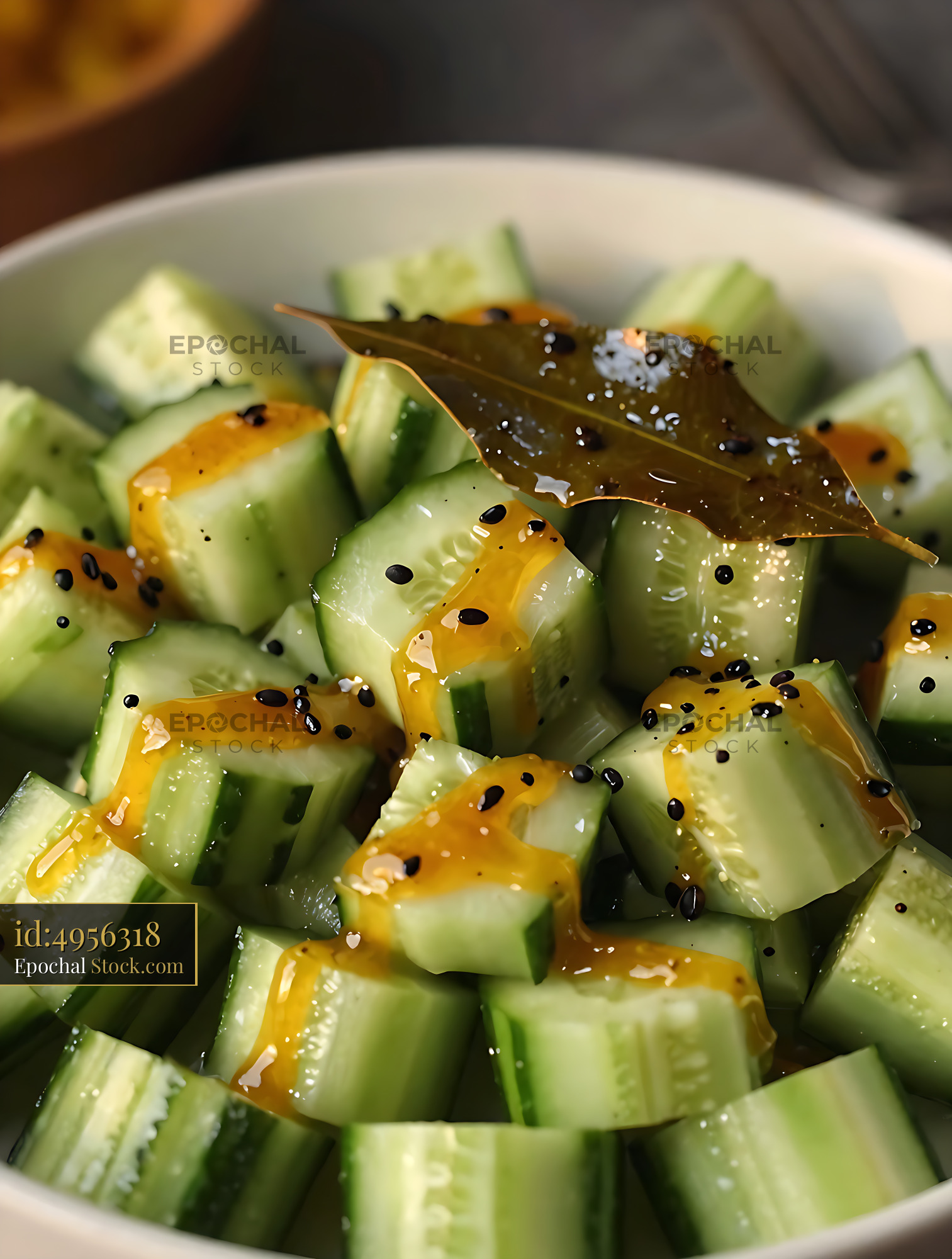 Kakdi Koshimbir Fresh Cucumber Salad - stock photo