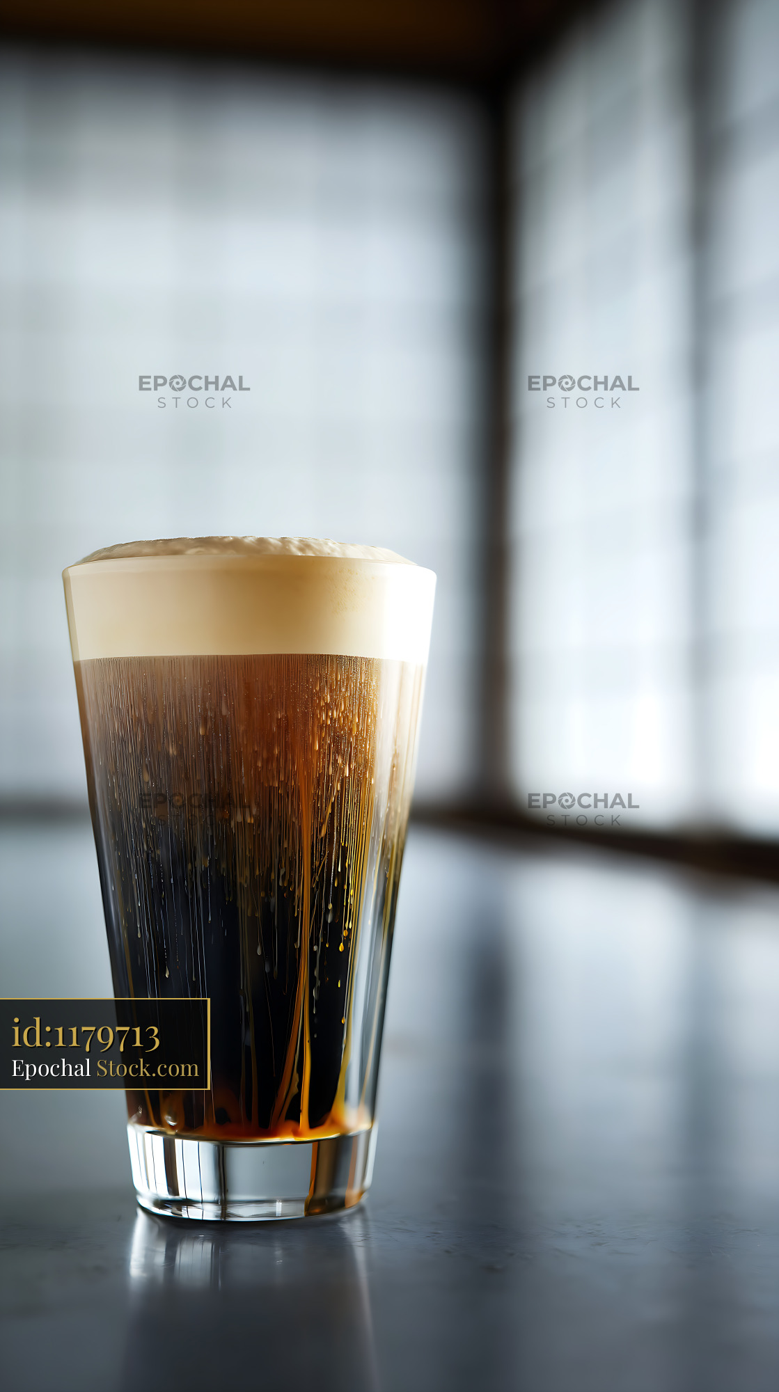 Nitro Caramel Coffee with Creamy Head - stock photo