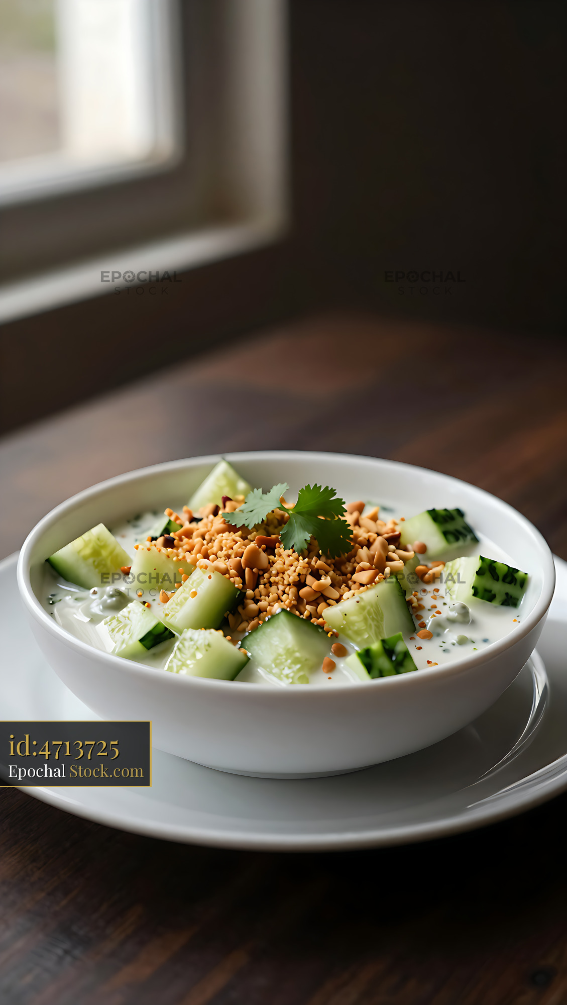 Kakdi Koshimbir Indian Cucumber Salad Bowl - stock photo