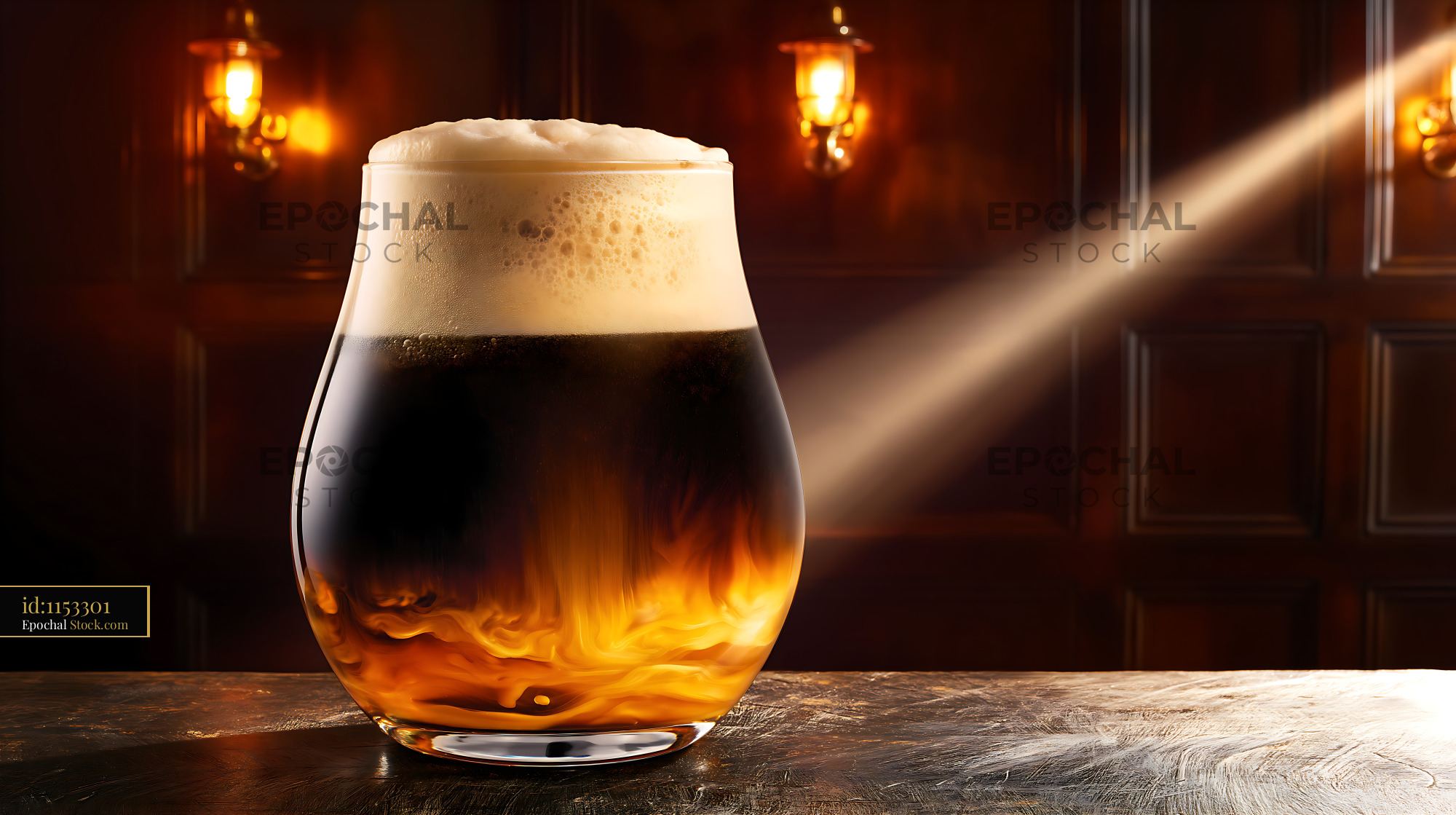 Nitro Caramel Coffee With Creamy Head - stock photo