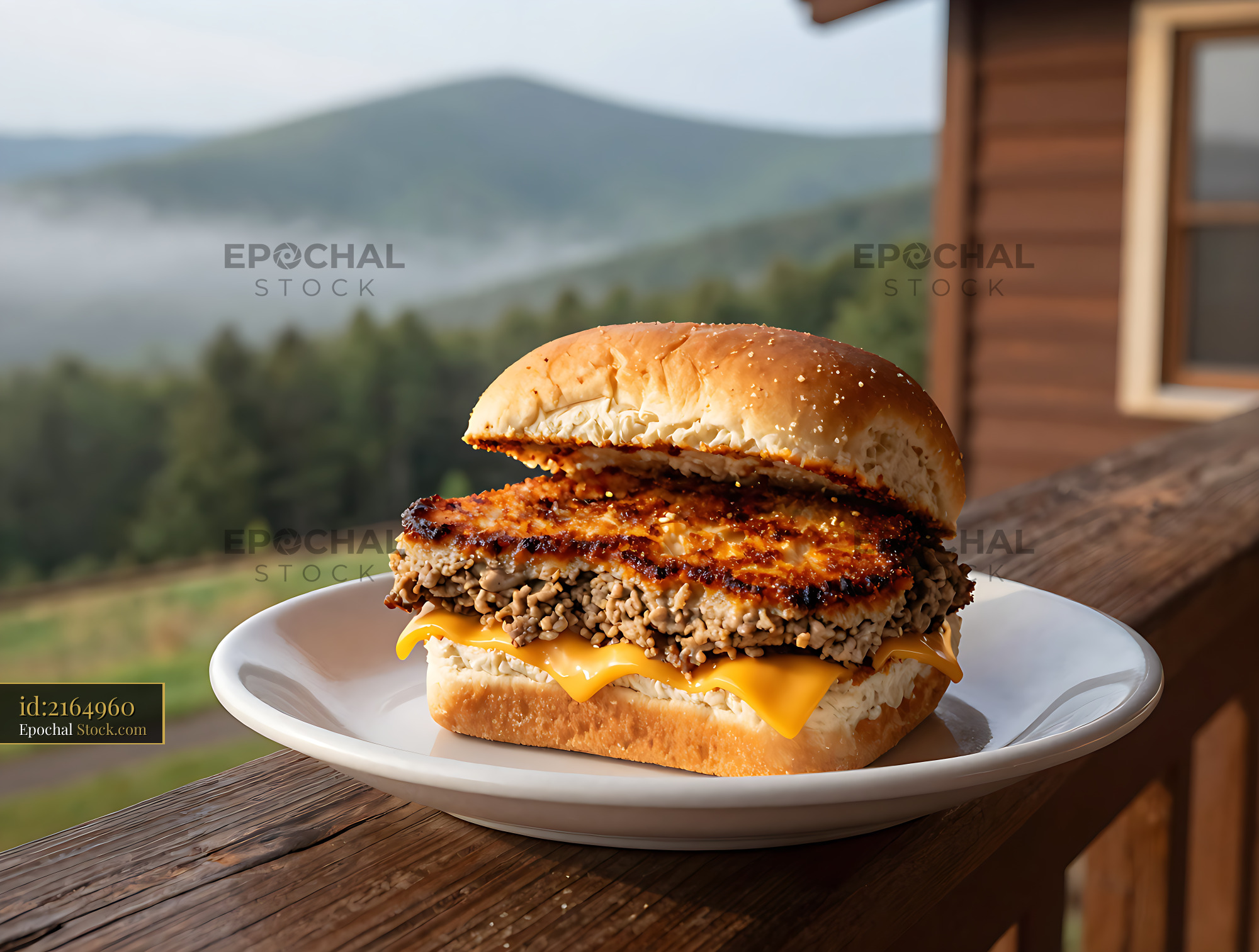 Crispy Livermush Sandwich Mountain View - stock photo
