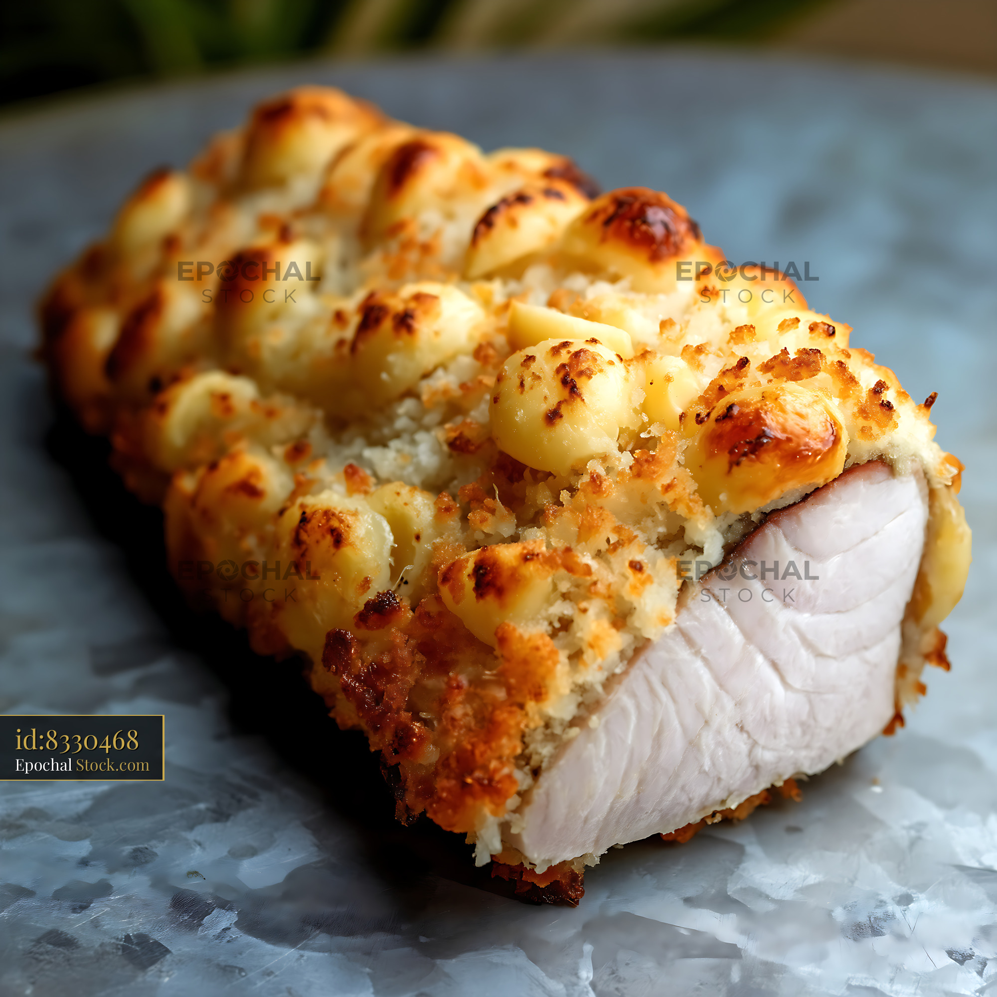 Macadamia Crusted Fish Fillet, Golden Pan-Seared - stock photo