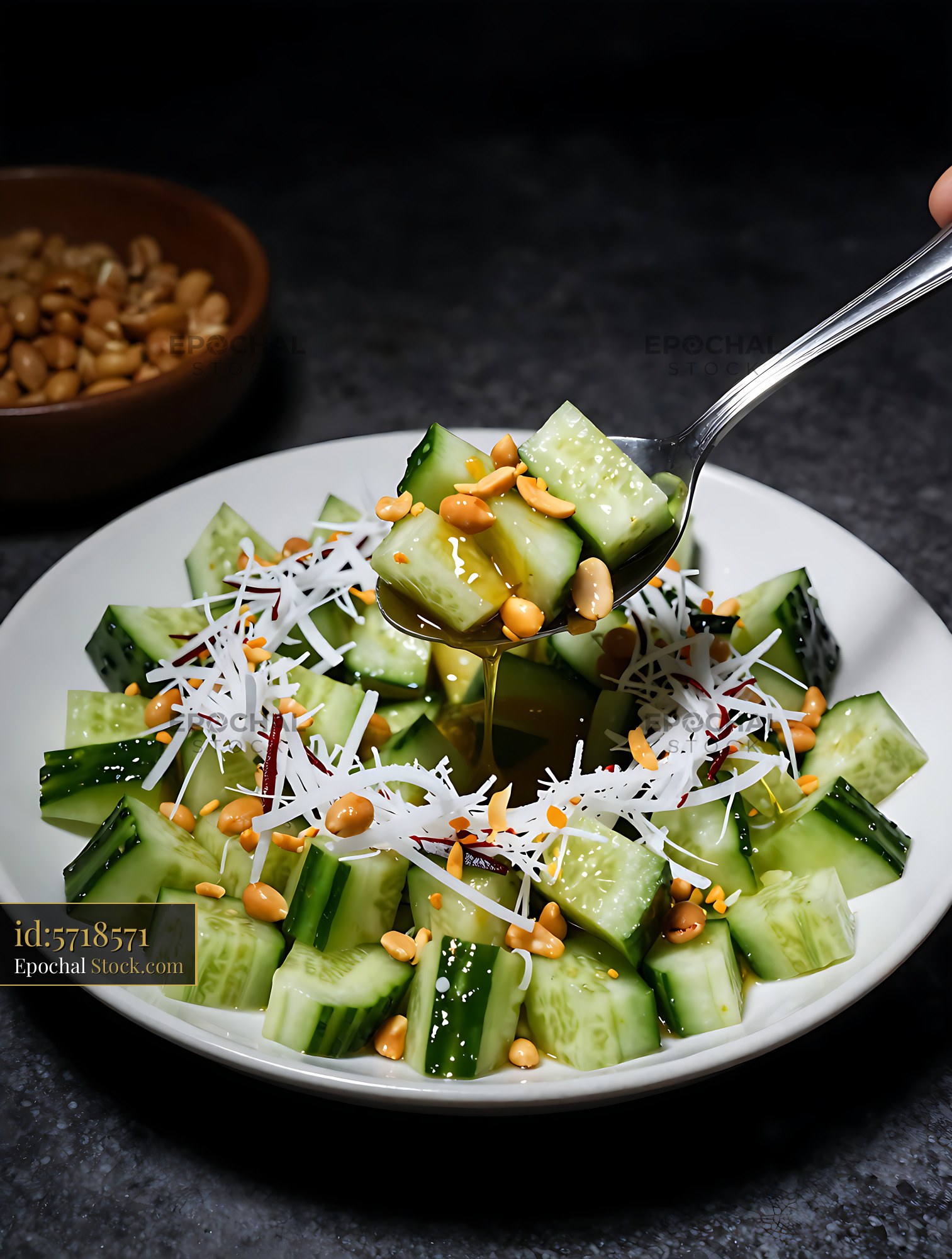 Kakdi Koshimbir Cucumber Peanut Salad - stock photo