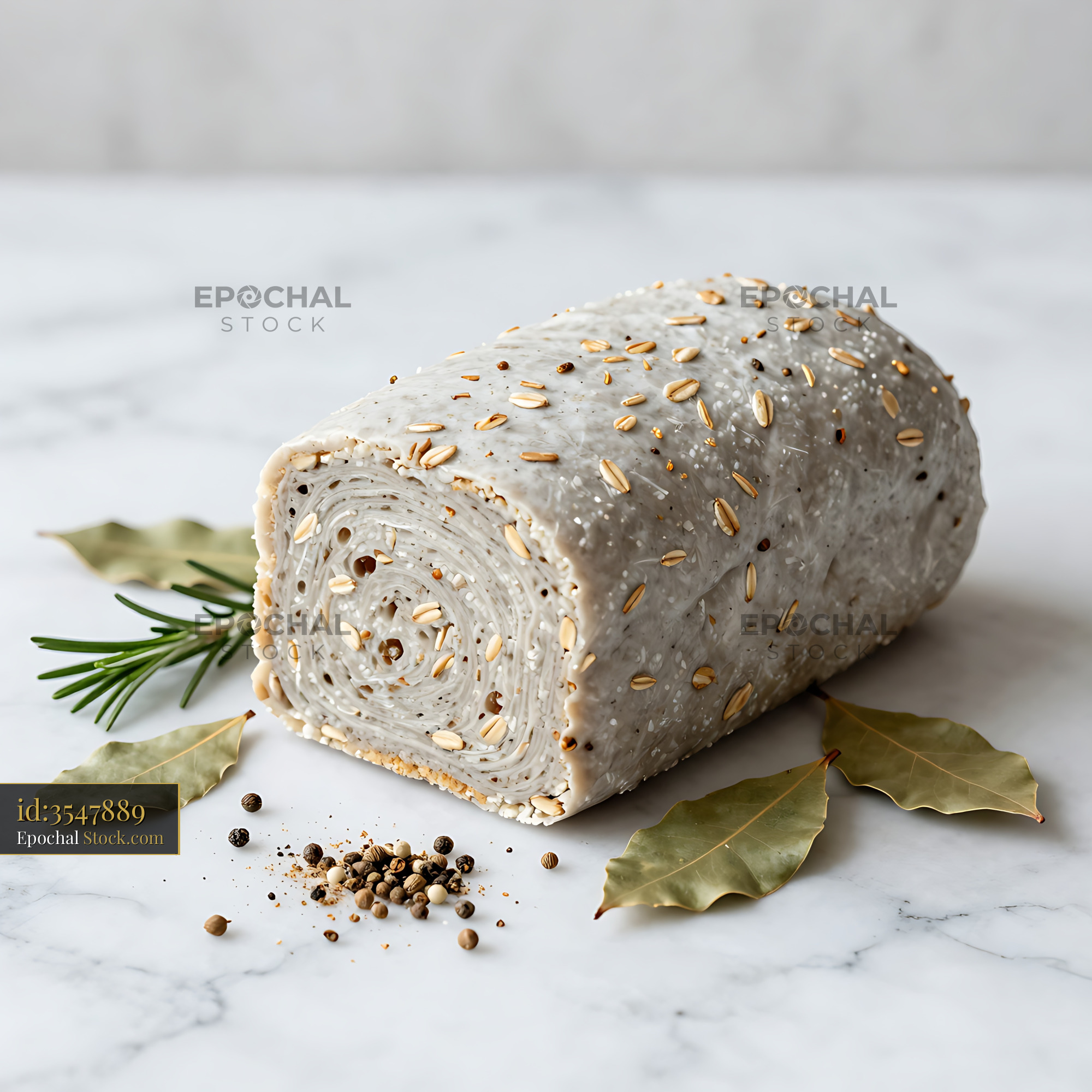Seeded Artisan Bread Loaf with Herbs - stock photo