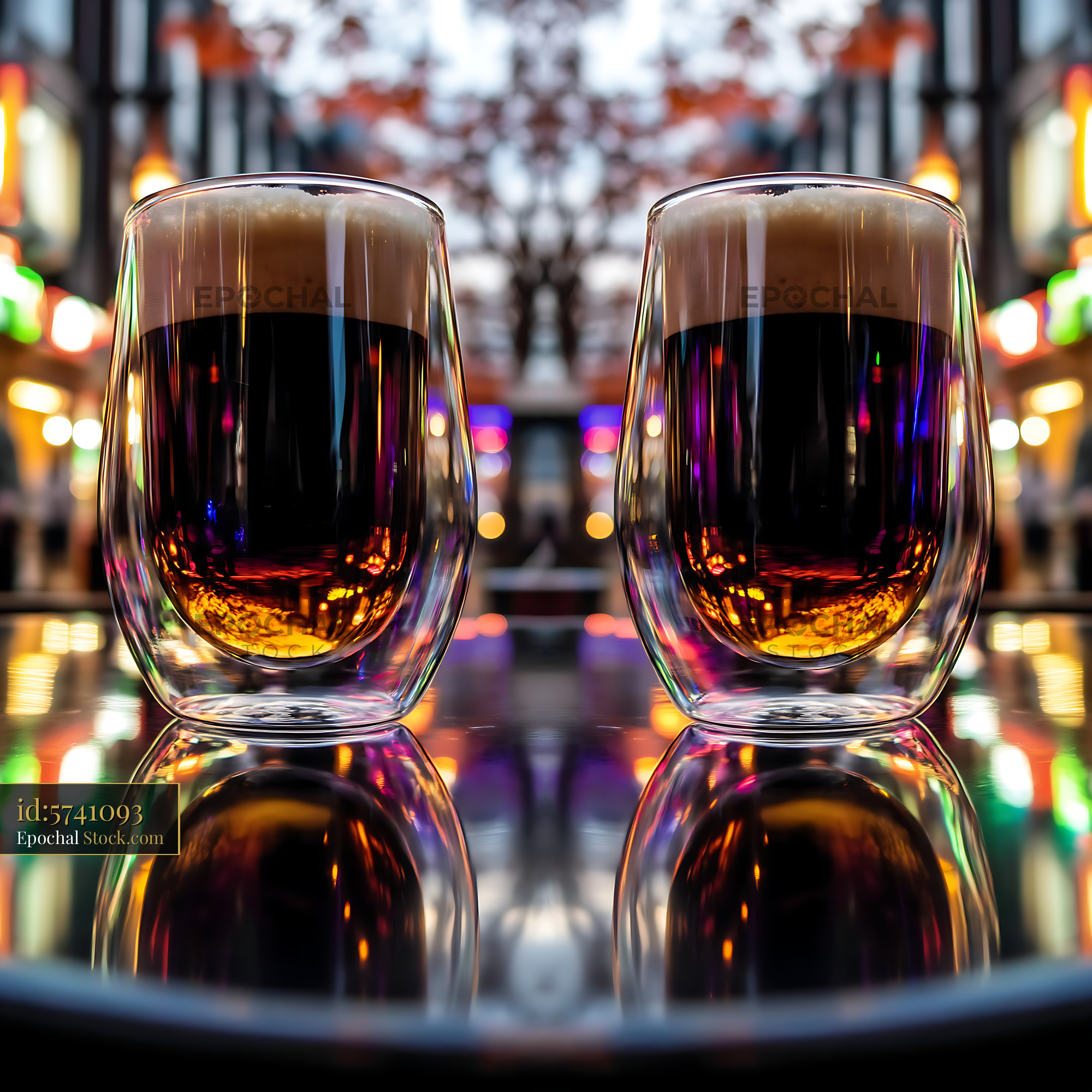 Nitro Caramel Coffee Pair - stock photo