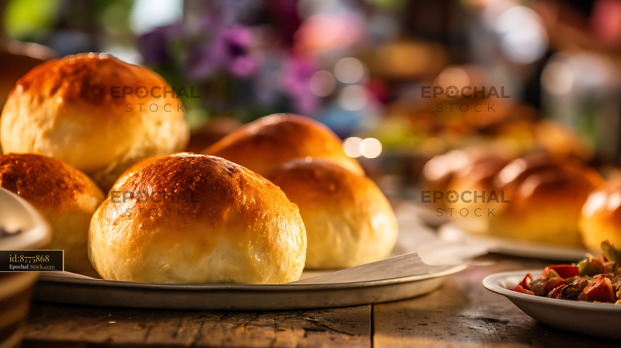 Freshly Baked Brioche Rolls Fine Dining - stock photo