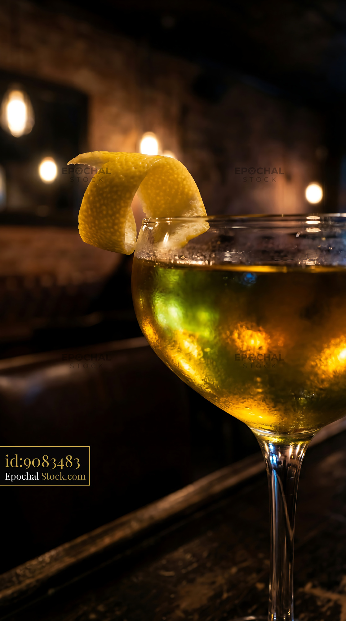 Classic Tipperary Cocktail with Lemon Twist - stock photo