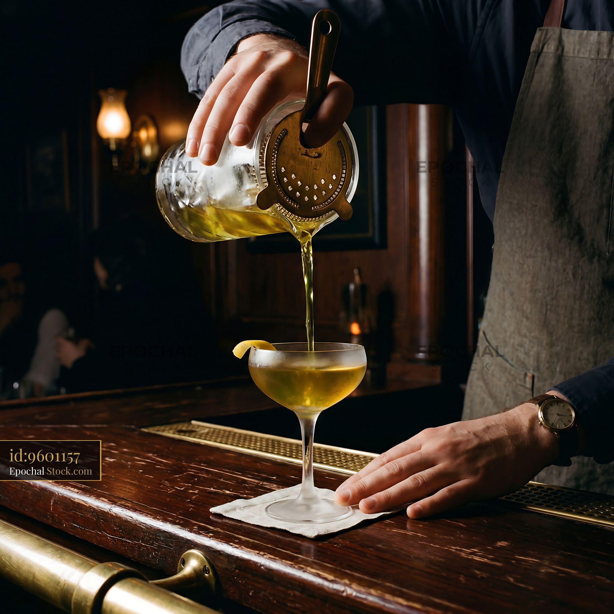 Tipperary Cocktail Pour at Upscale Bar - stock photo
