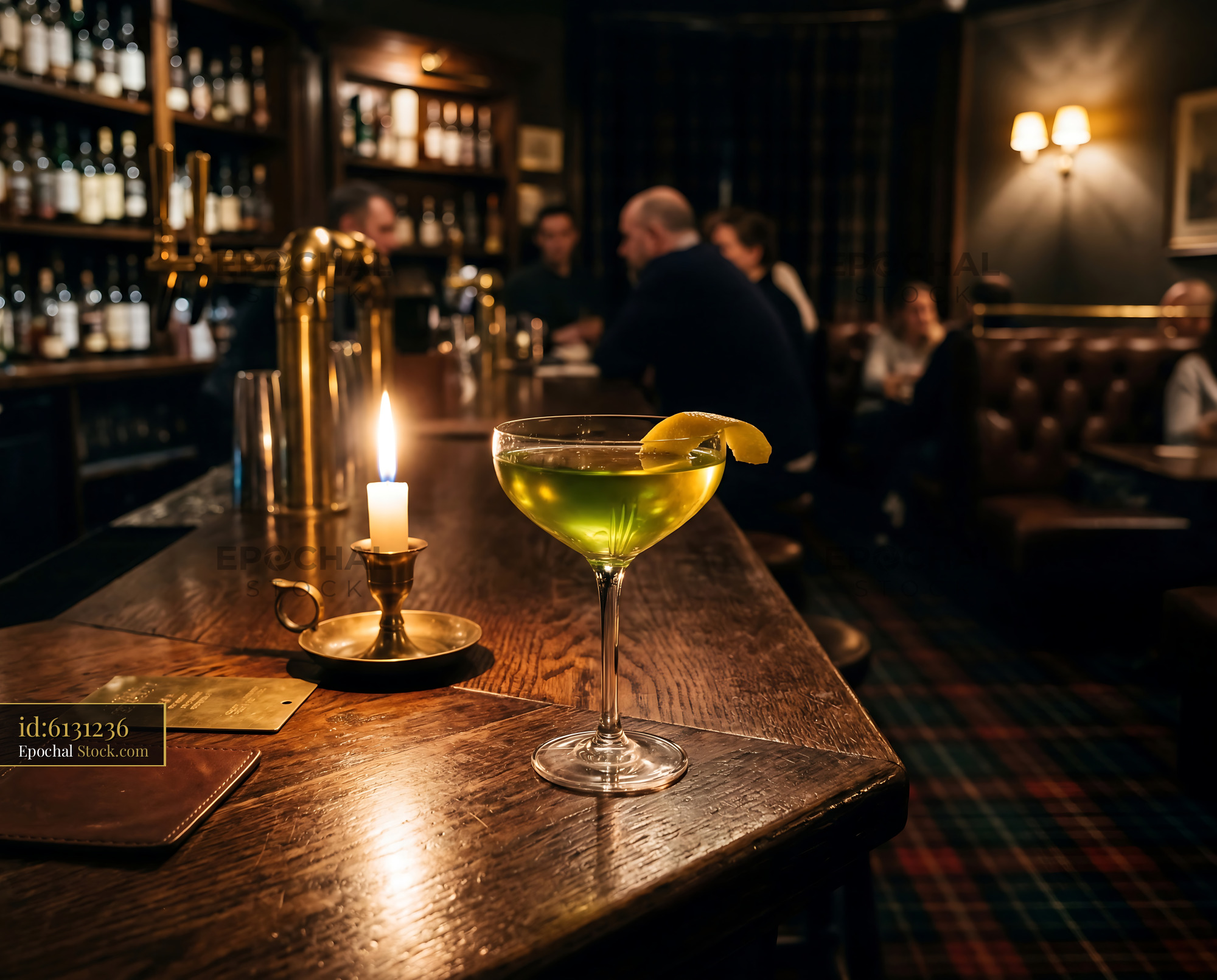 Tipperary Cocktail in Candlelit Bar Setting - stock photo