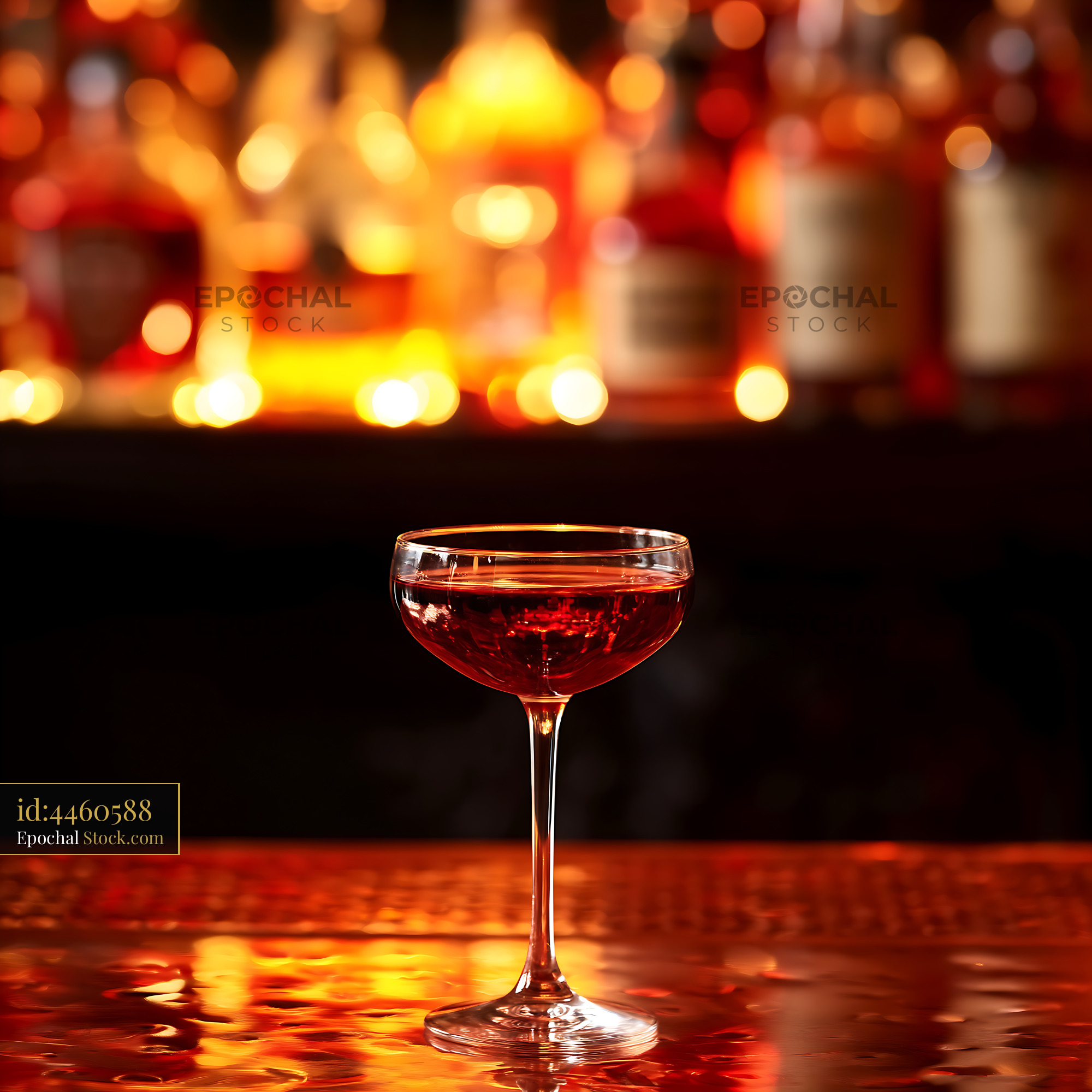 Bushwick Cocktail on Elegant Bar Counter - stock photo