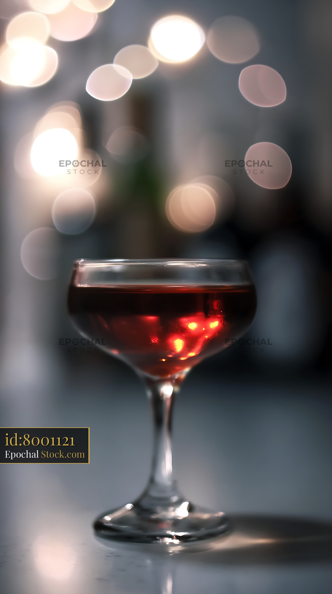 Bushwick Cocktail with Glowing Ice - stock photo