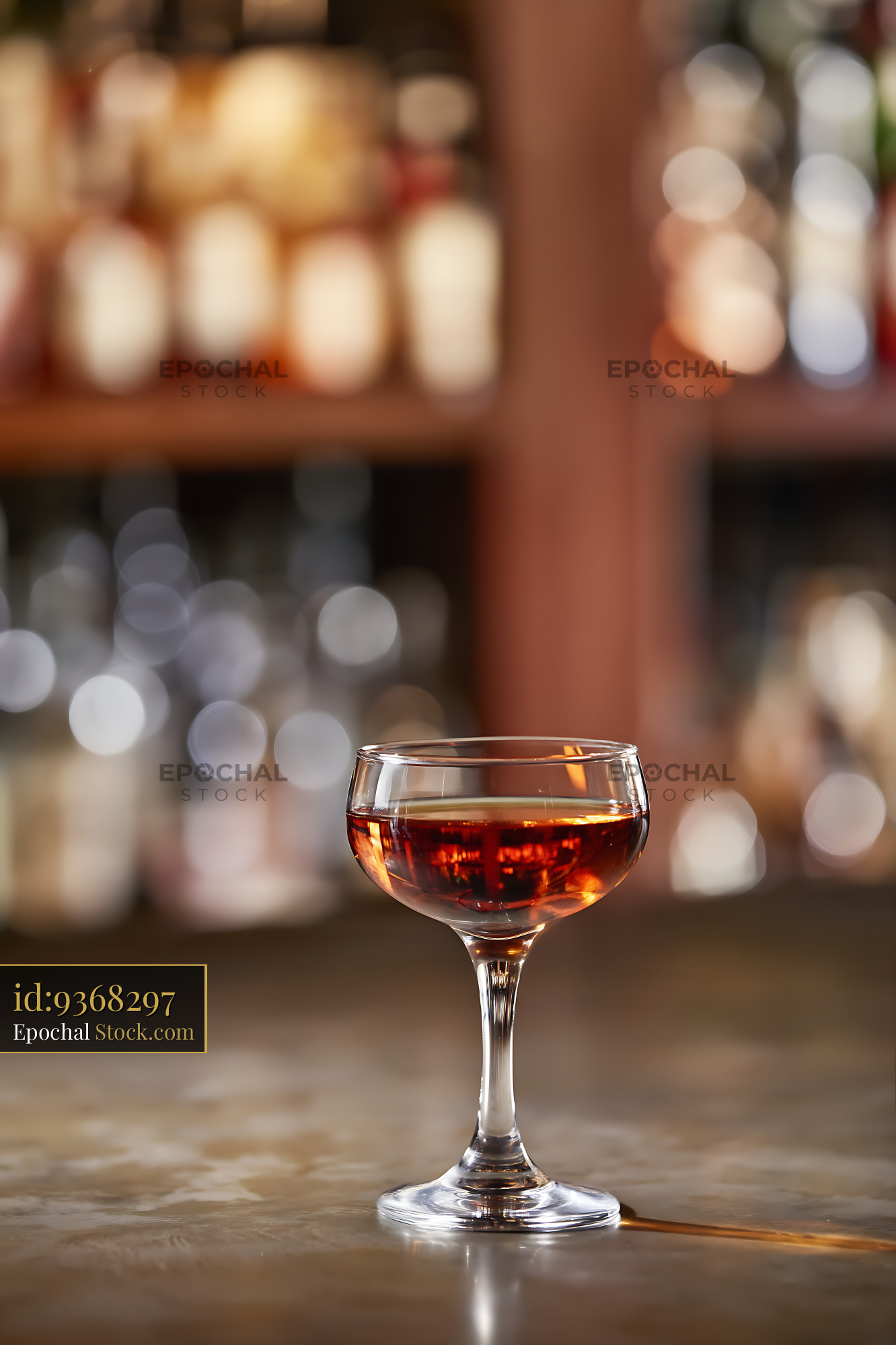 Bushwick Cocktail on Bar Counter - stock photo