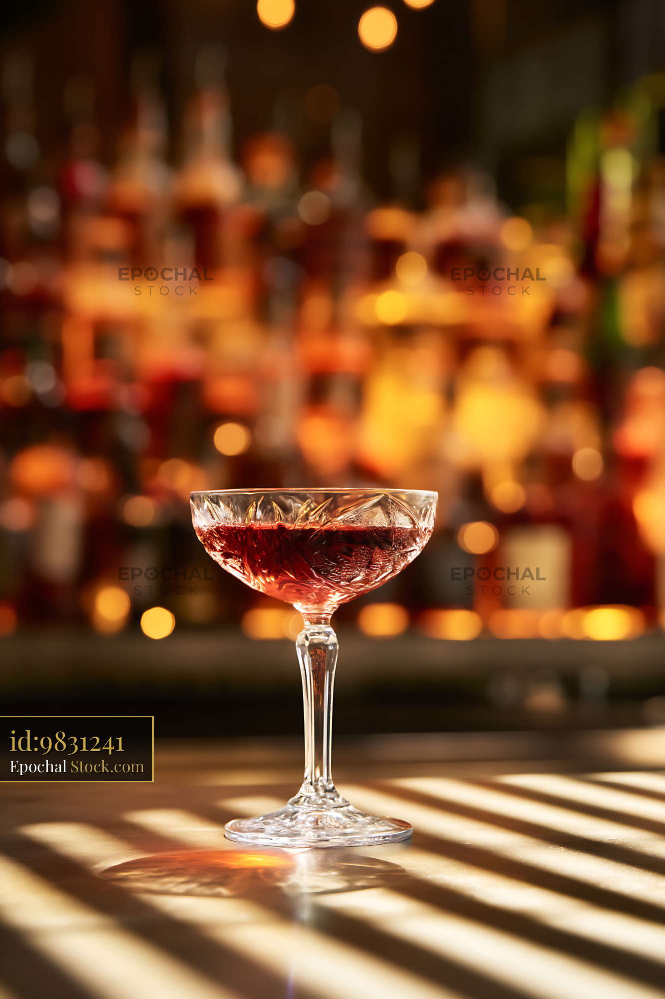 Bushwick Cocktail in Crystal Coupe Glass - stock photo